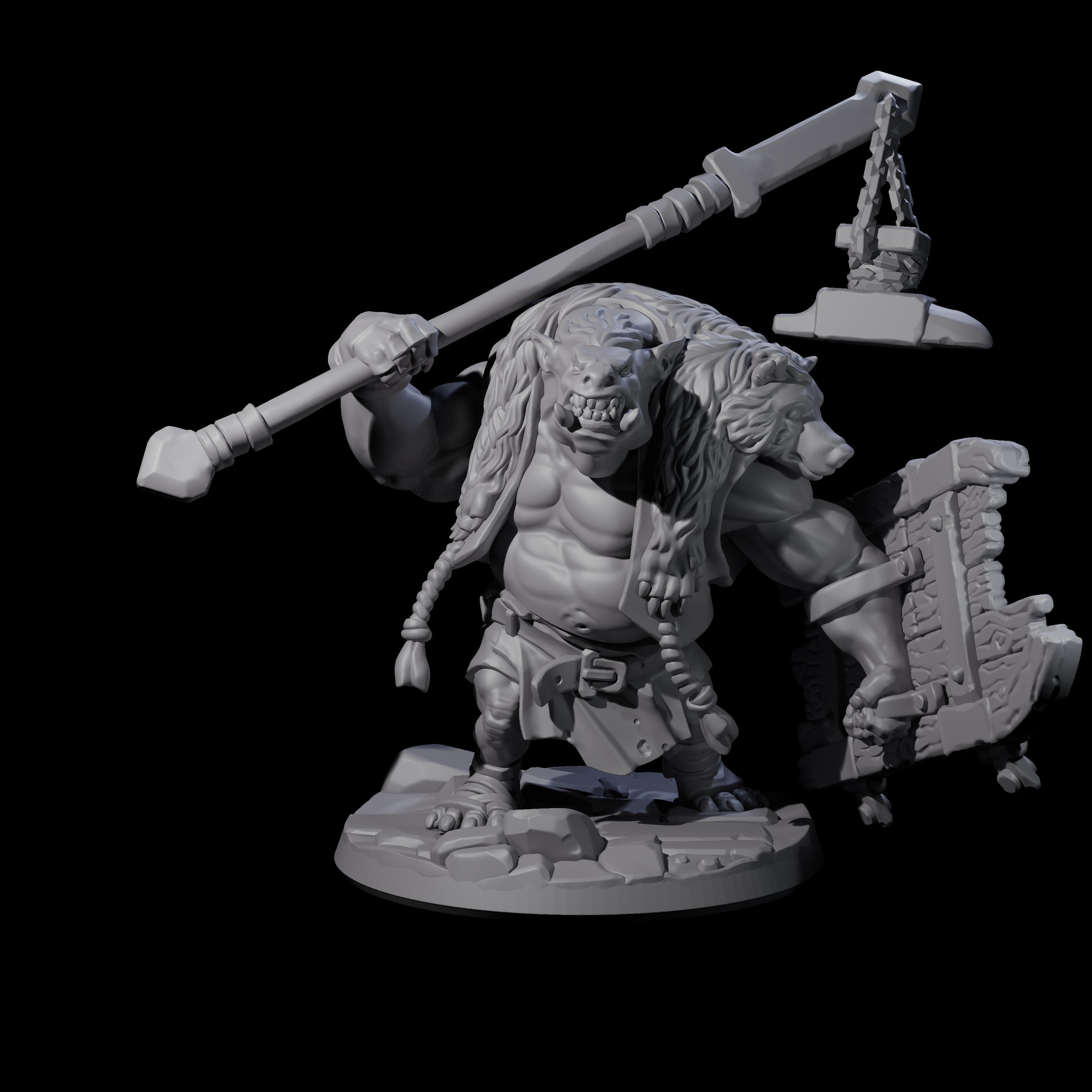 Frothing Ogre C Miniature for Dungeons and Dragons, Pathfinder or other TTRPGs