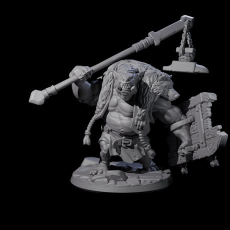 Frothing Ogre C Miniature for Dungeons and Dragons, Pathfinder or other TTRPGs