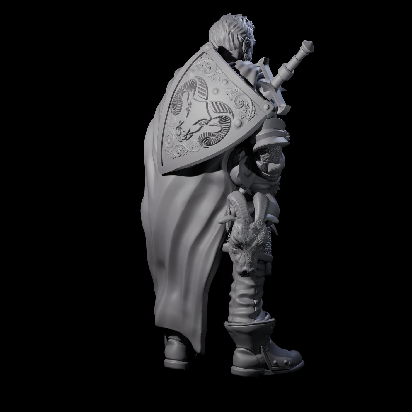 Frowning Scarred Veteran Miniature for Dungeons and Dragons, Pathfinder or other TTRPGs