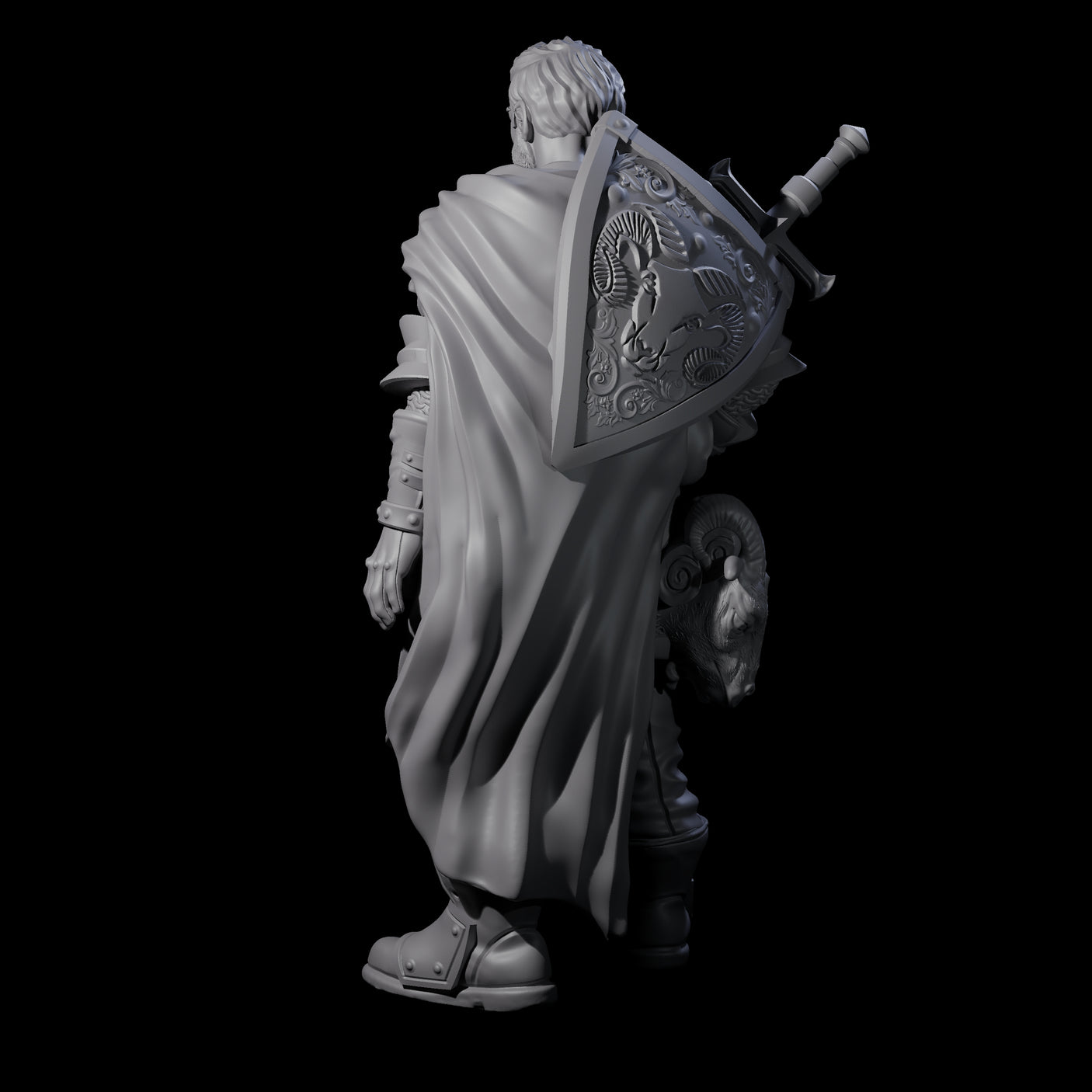 Frowning Scarred Veteran Miniature for Dungeons and Dragons, Pathfinder or other TTRPGs