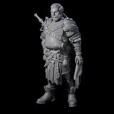 Frowning Scarred Veteran Miniature for Dungeons and Dragons, Pathfinder or other TTRPGs