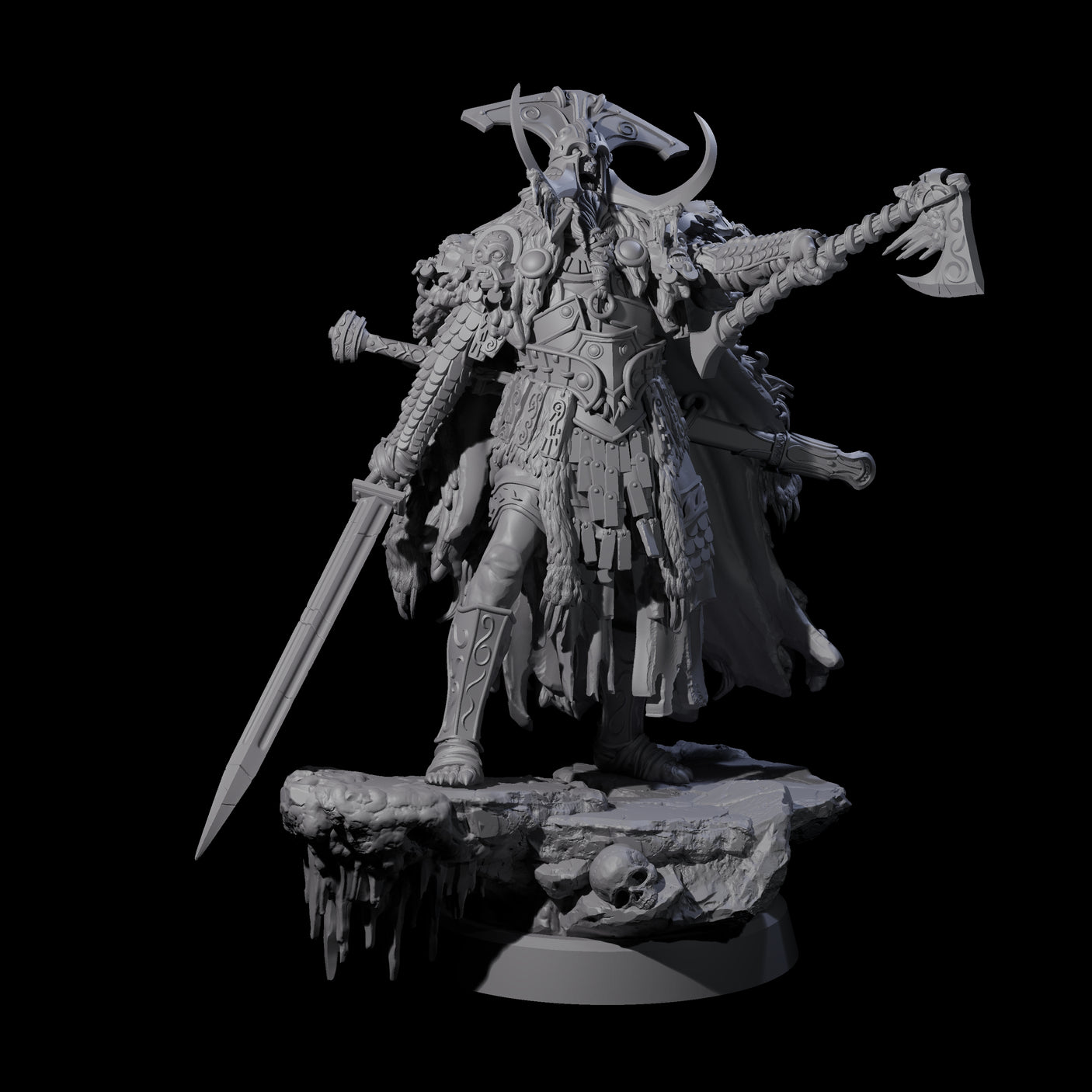 Frozen Expanse Draugr A Miniature for Dungeons and Dragons, Pathfinder or other TTRPGs