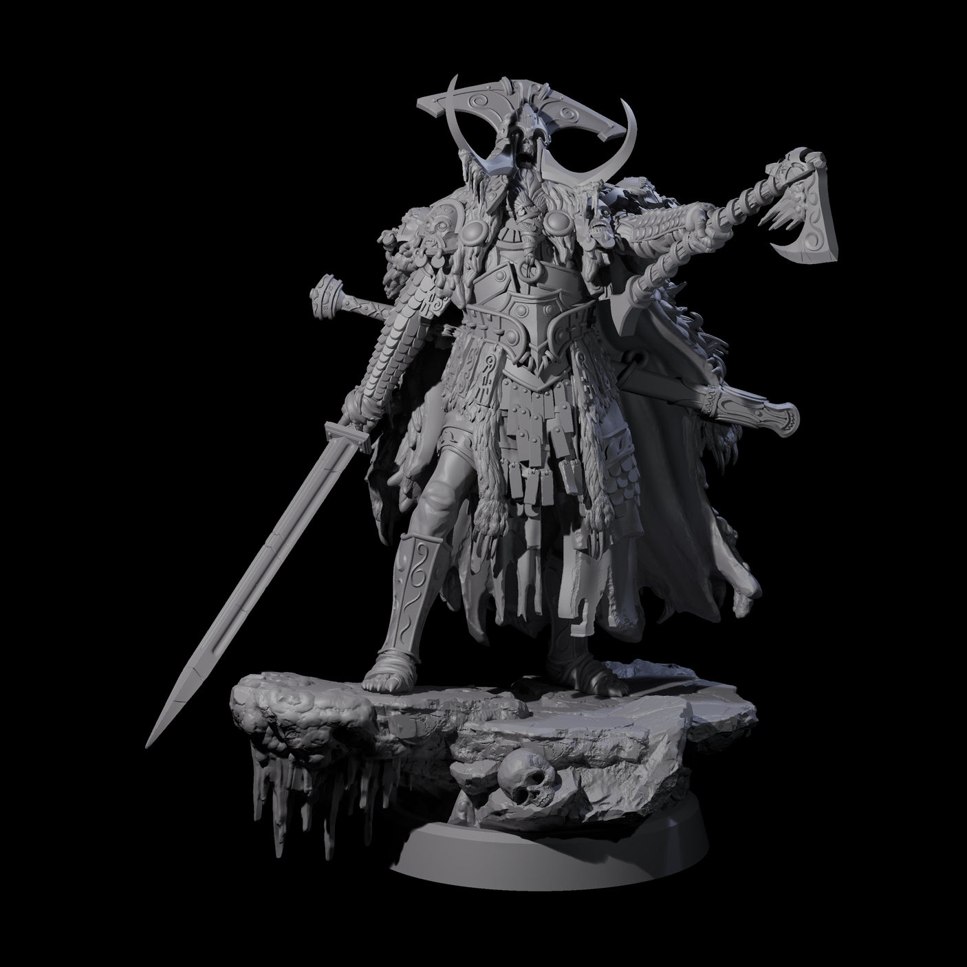 Frozen Expanse Draugr A Miniature for Dungeons and Dragons, Pathfinder or other TTRPGs