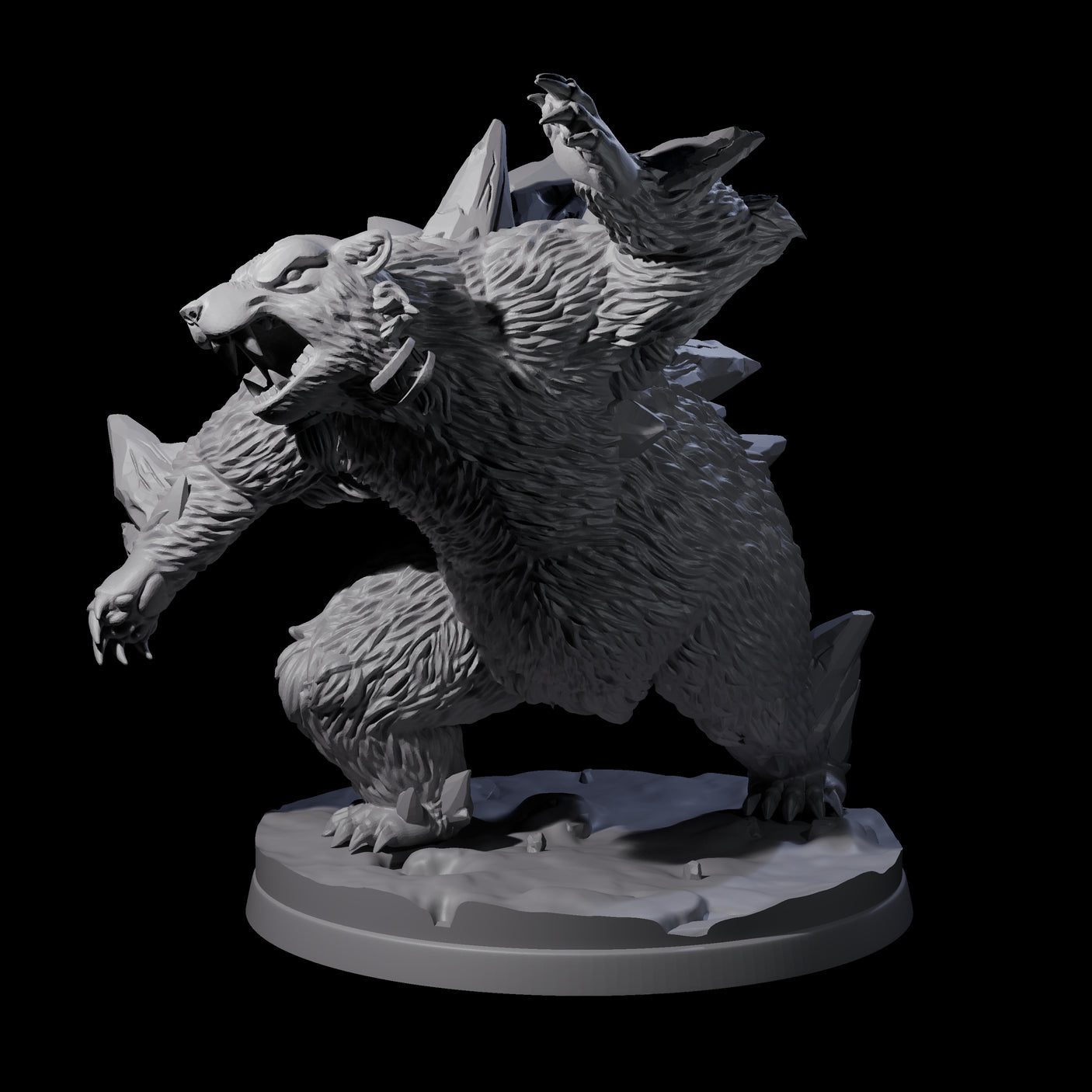 Frozen Polar Bear Beast B Miniature for Dungeons and Dragons, Pathfinder or other TTRPGs