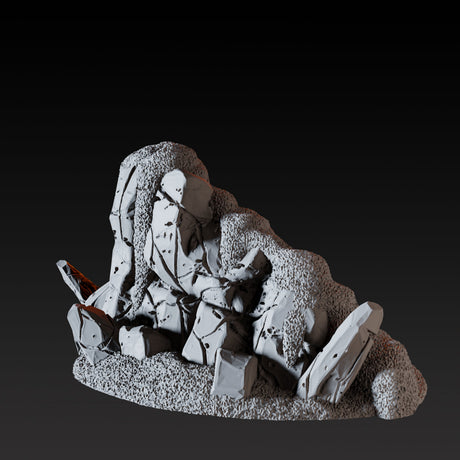 Frozen Waterfall B Miniature for Dungeons and Dragons, Pathfinder or other TTRPGs