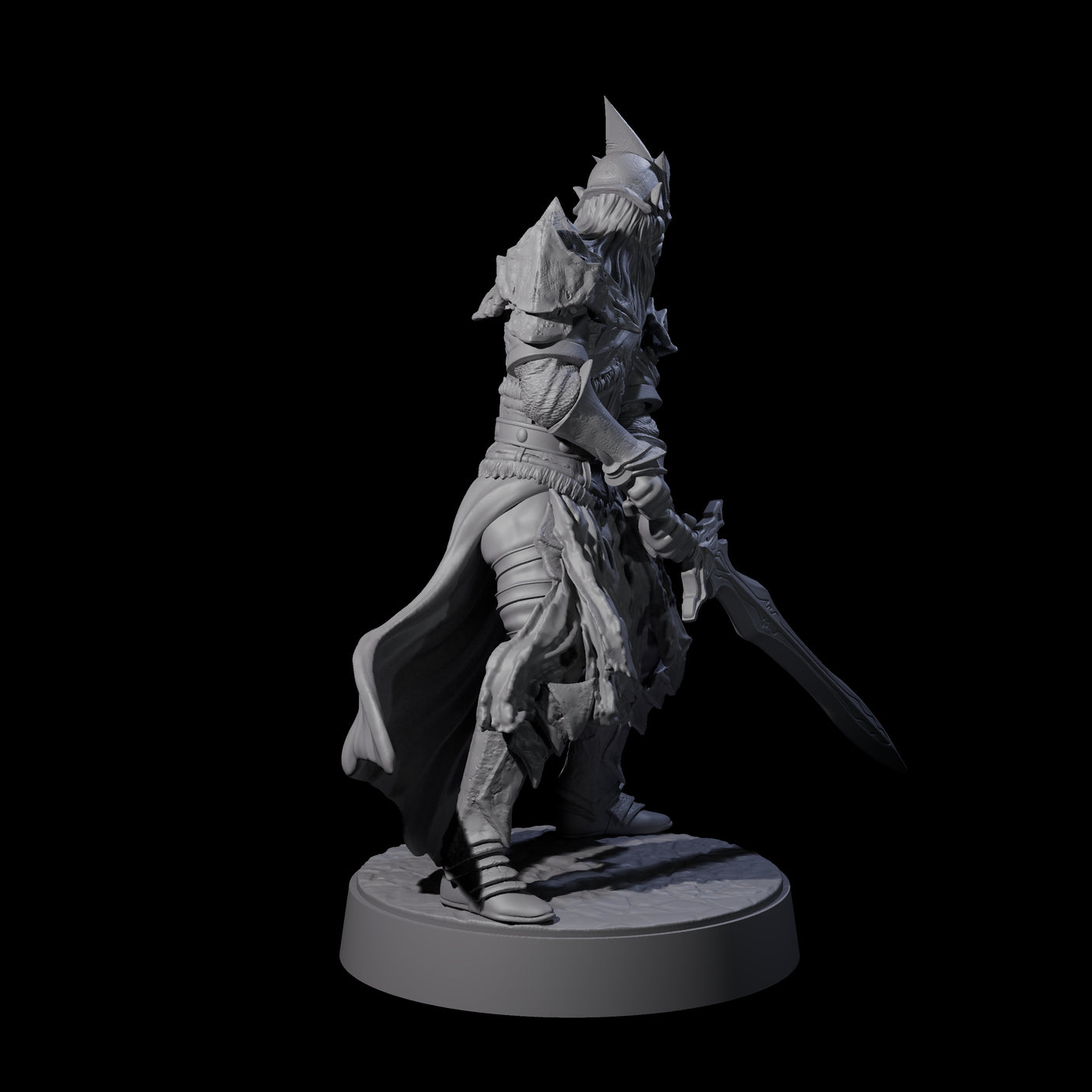 Full Helm Elf Blademaster A Miniature for Dungeons and Dragons, Pathfinder or other TTRPGs