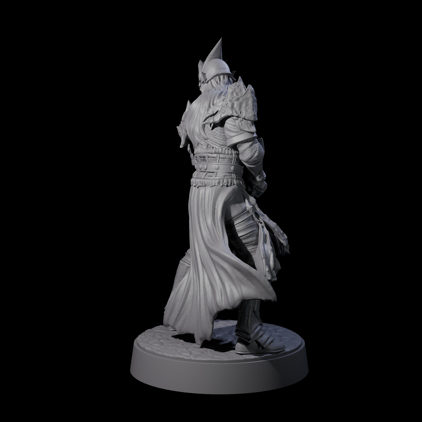Full Helm Elf Blademaster A Miniature for Dungeons and Dragons, Pathfinder or other TTRPGs
