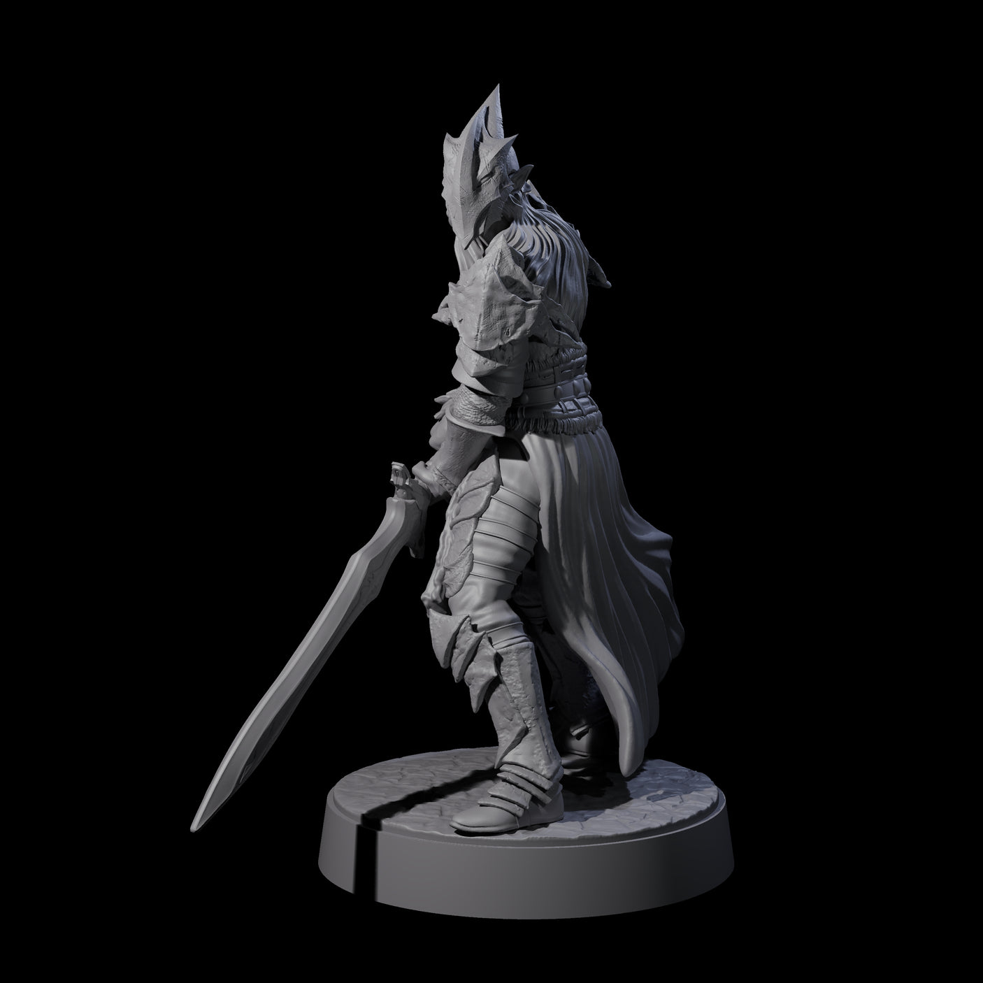 Full Helm Elf Blademaster A Miniature for Dungeons and Dragons, Pathfinder or other TTRPGs