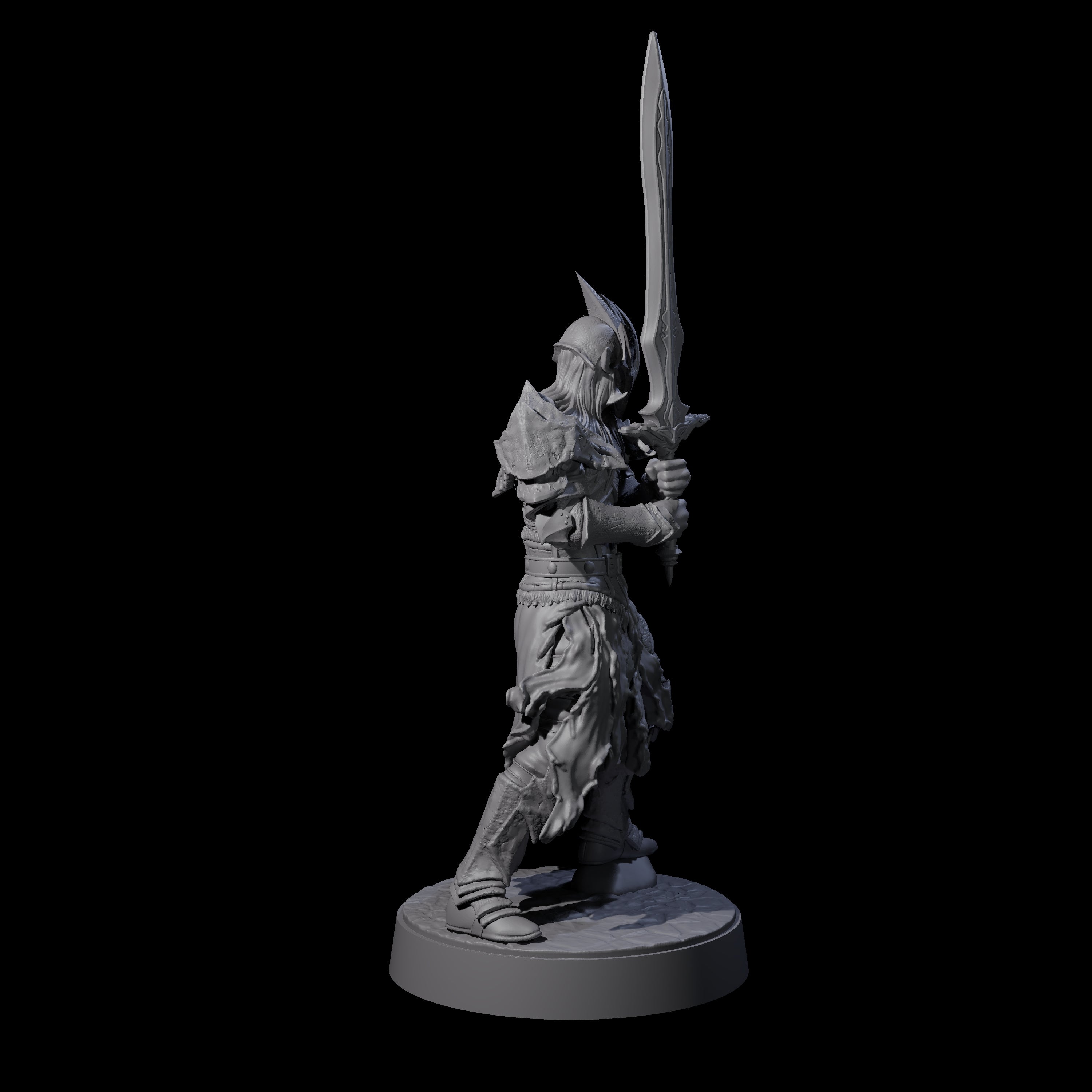 Full Helm Elf Blademaster B Miniature for Dungeons and Dragons, Pathfinder or other TTRPGs