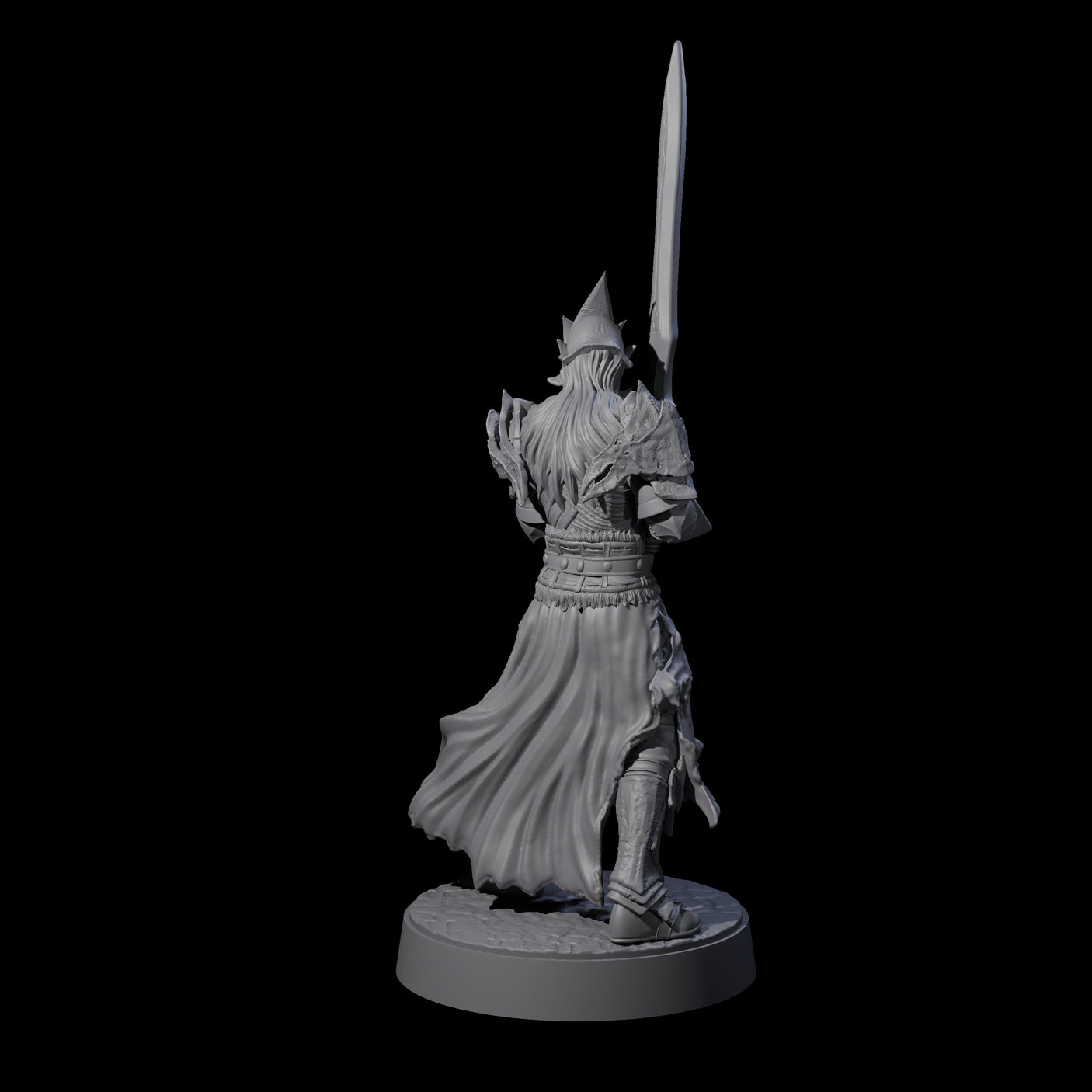 Full Helm Elf Blademaster B Miniature for Dungeons and Dragons, Pathfinder or other TTRPGs