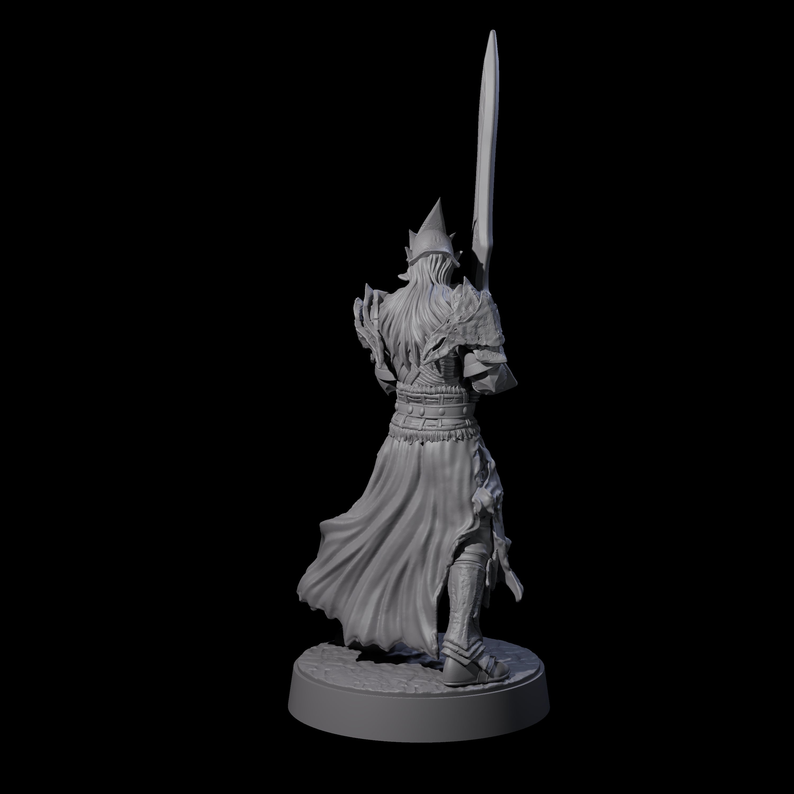 Full Helm Elf Blademaster B Miniature for Dungeons and Dragons, Pathfinder or other TTRPGs