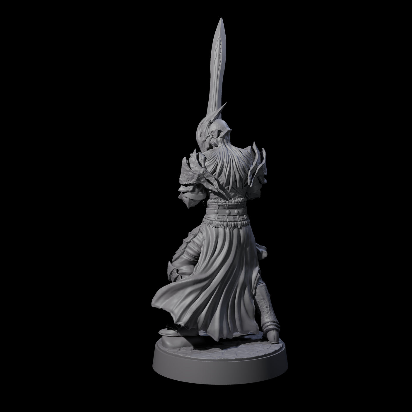 Full Helm Elf Blademaster B Miniature for Dungeons and Dragons, Pathfinder or other TTRPGs