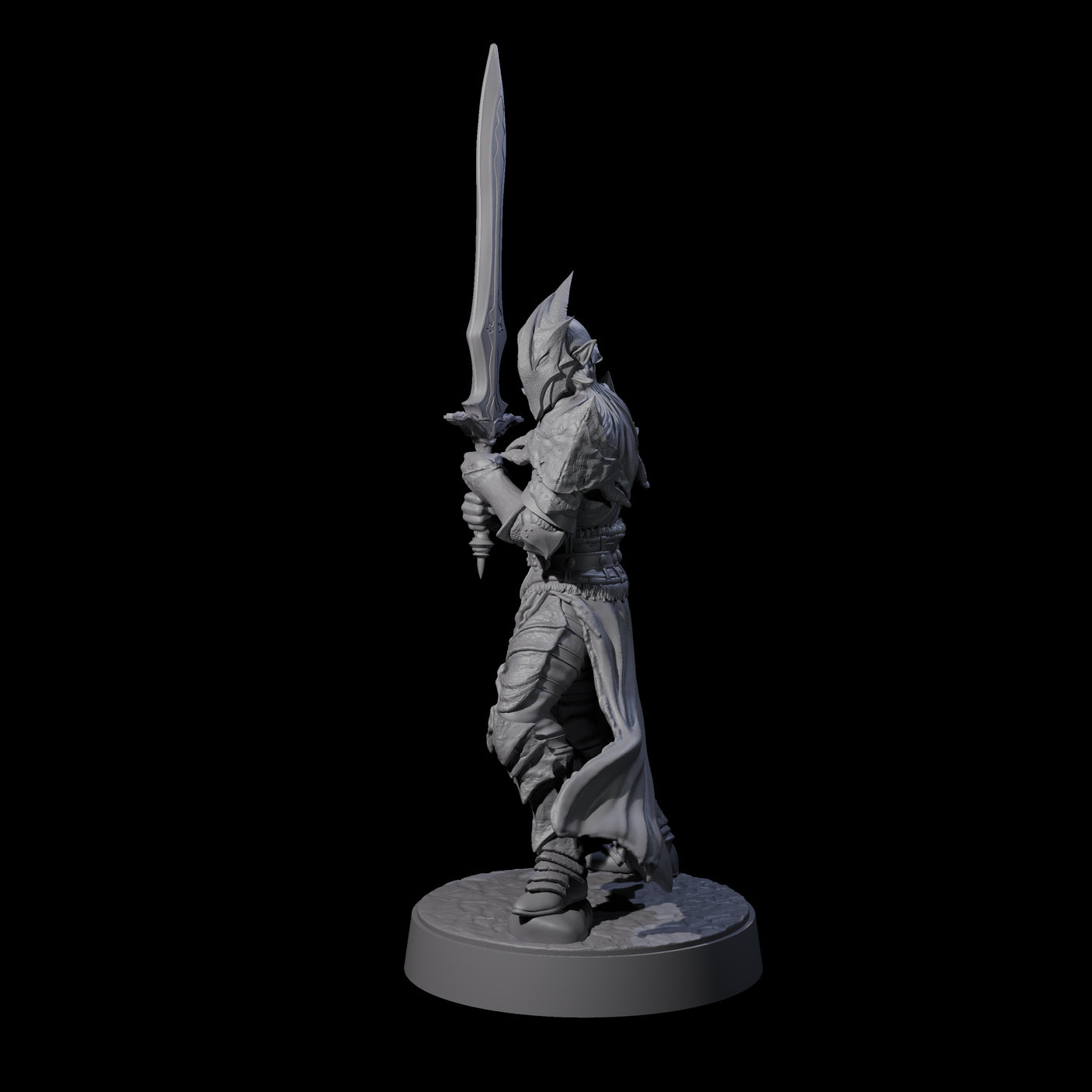 Full Helm Elf Blademaster B Miniature for Dungeons and Dragons, Pathfinder or other TTRPGs
