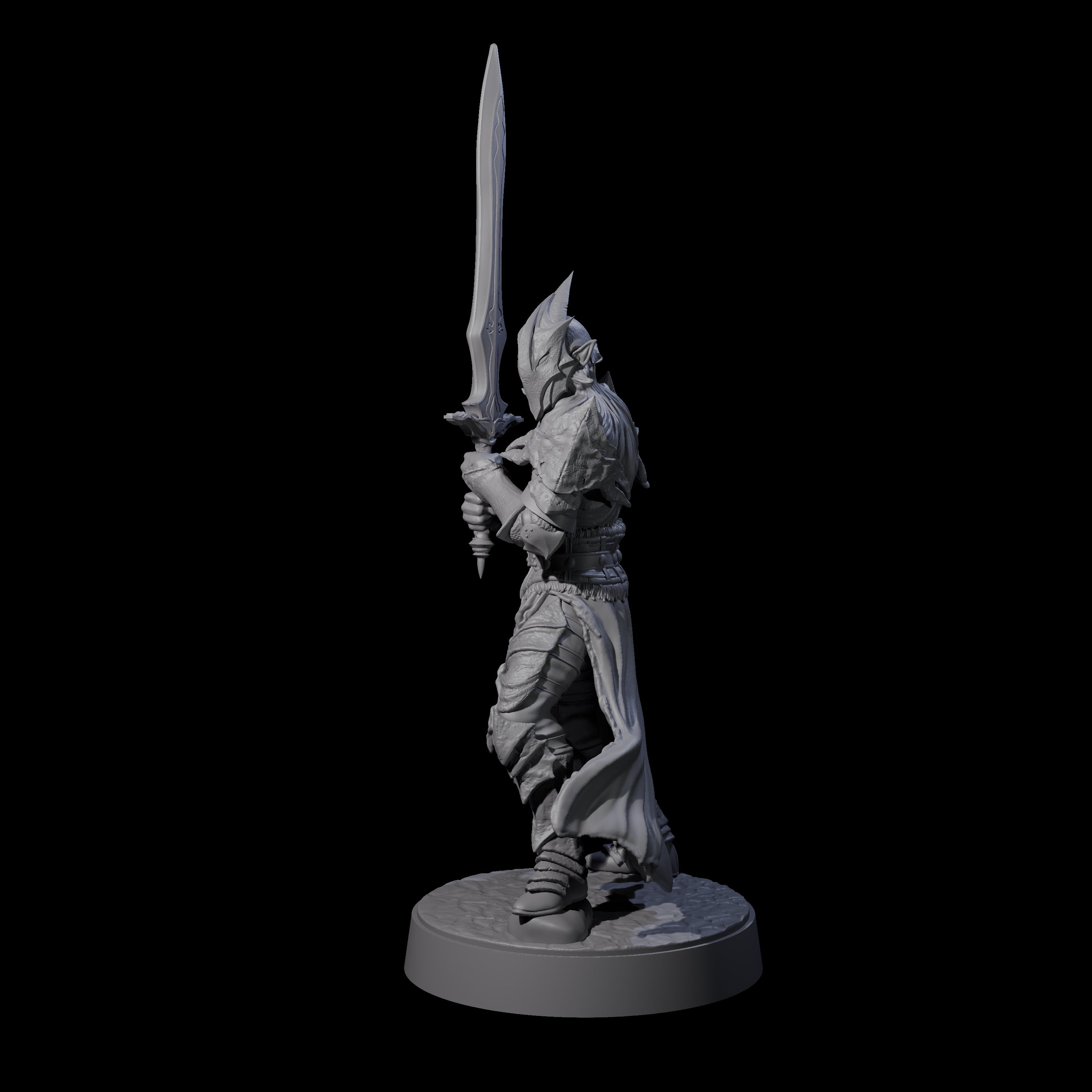 Full Helm Elf Blademaster B Miniature for Dungeons and Dragons, Pathfinder or other TTRPGs