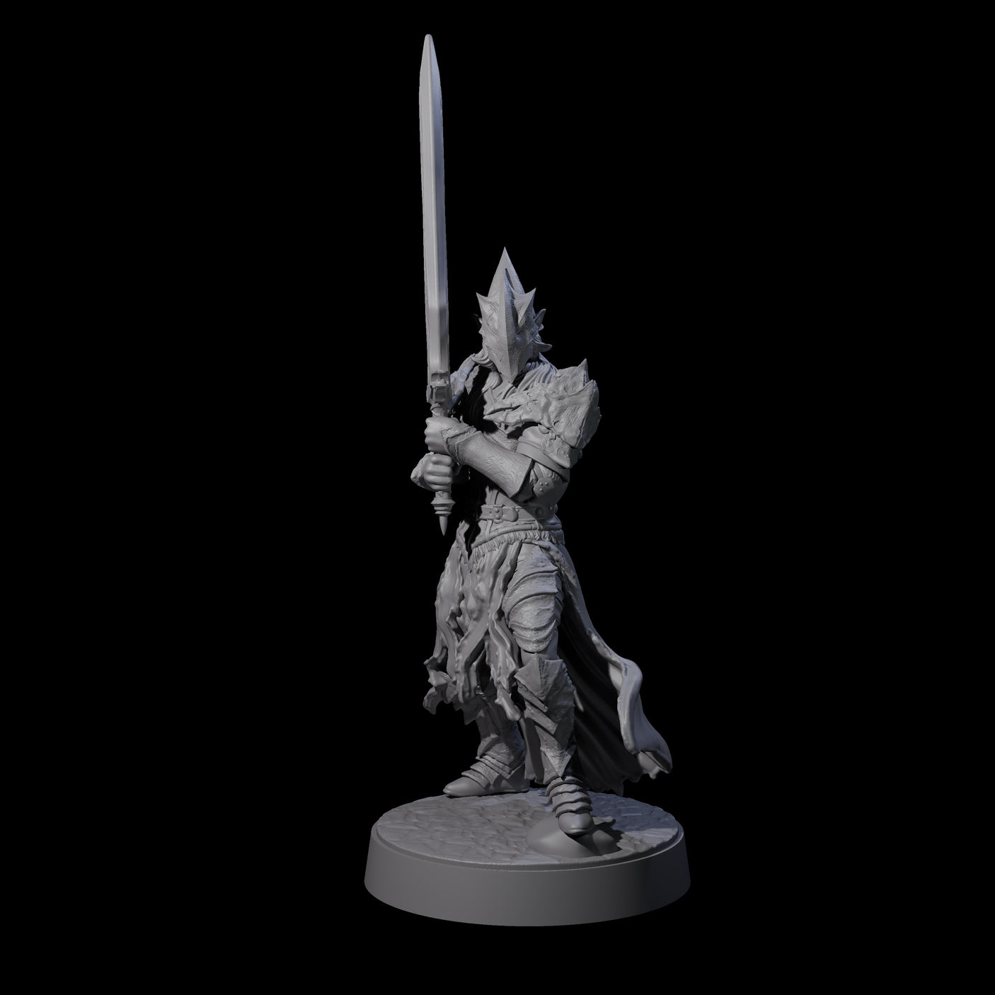 Full Helm Elf Blademaster B Miniature for Dungeons and Dragons, Pathfinder or other TTRPGs