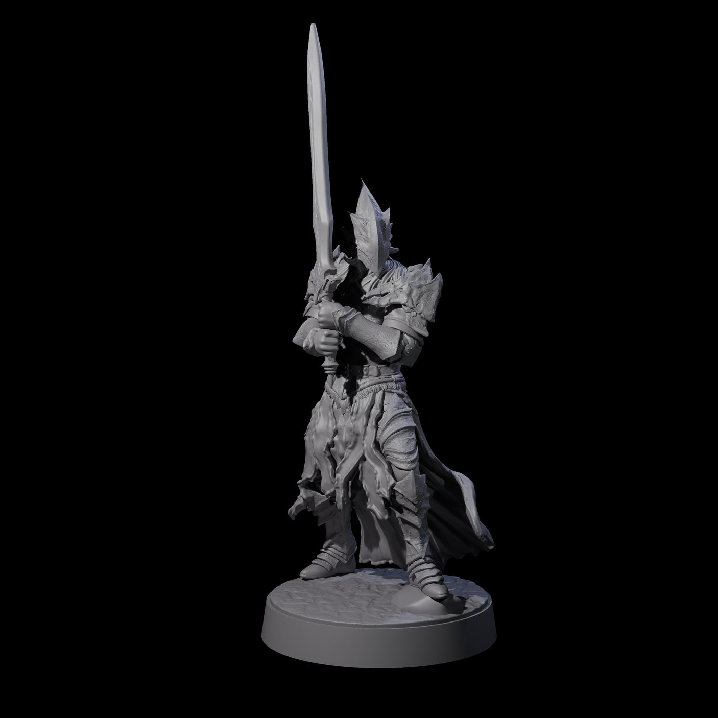 Full Helm Elf Blademaster B Miniature for Dungeons and Dragons, Pathfinder or other TTRPGs