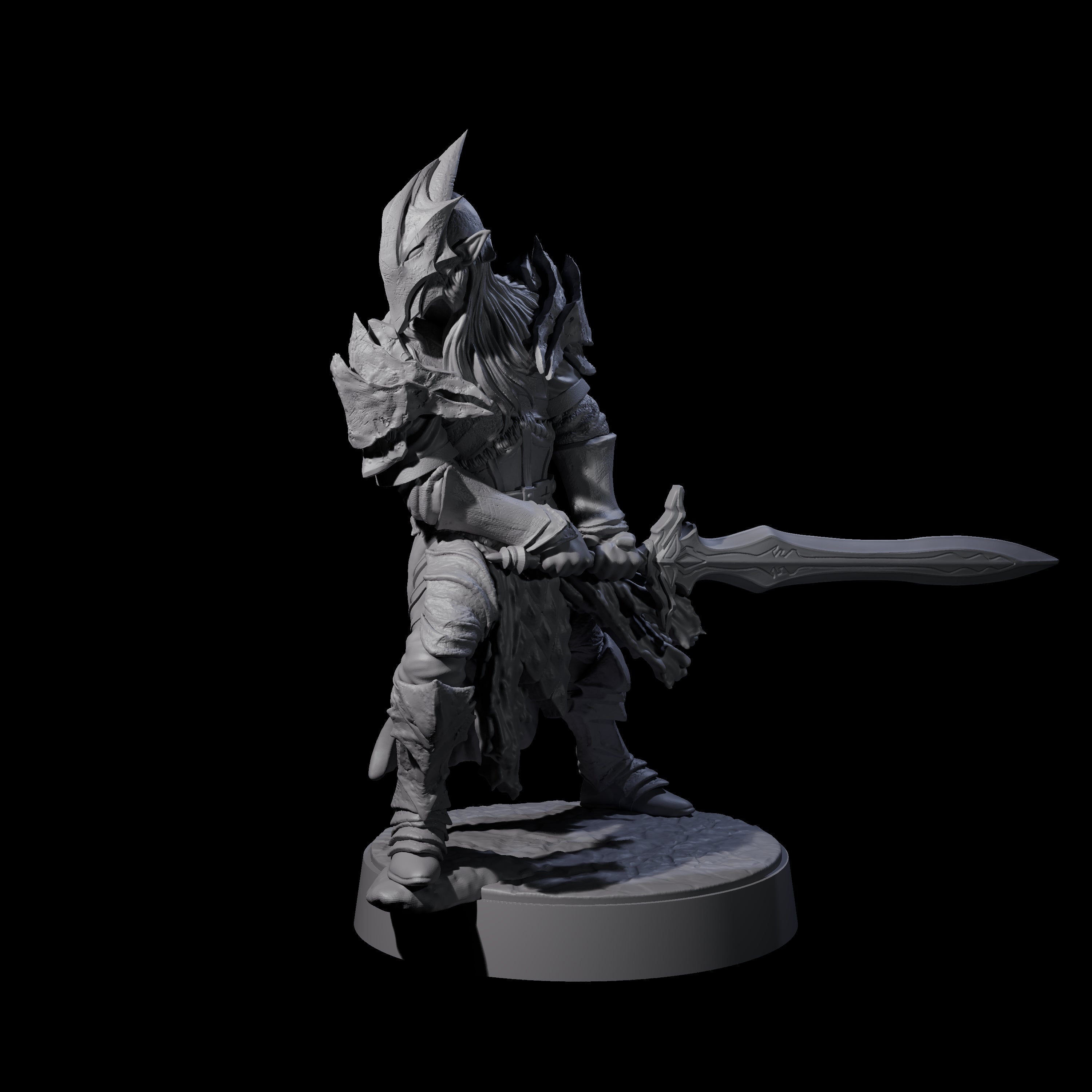 Full Helm Elf Blademaster C Miniature for Dungeons and Dragons, Pathfinder or other TTRPGs
