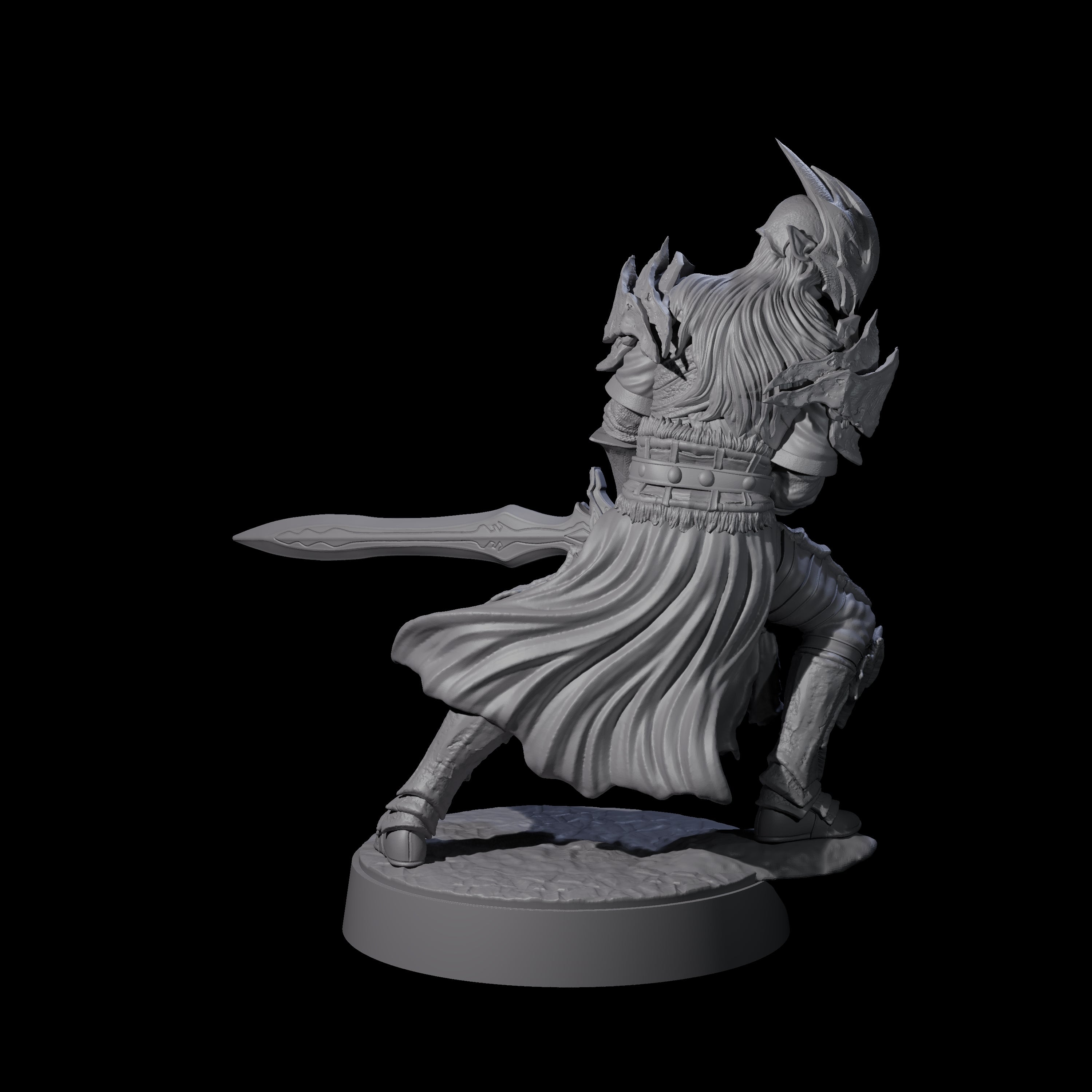 Full Helm Elf Blademaster C Miniature for Dungeons and Dragons, Pathfinder or other TTRPGs