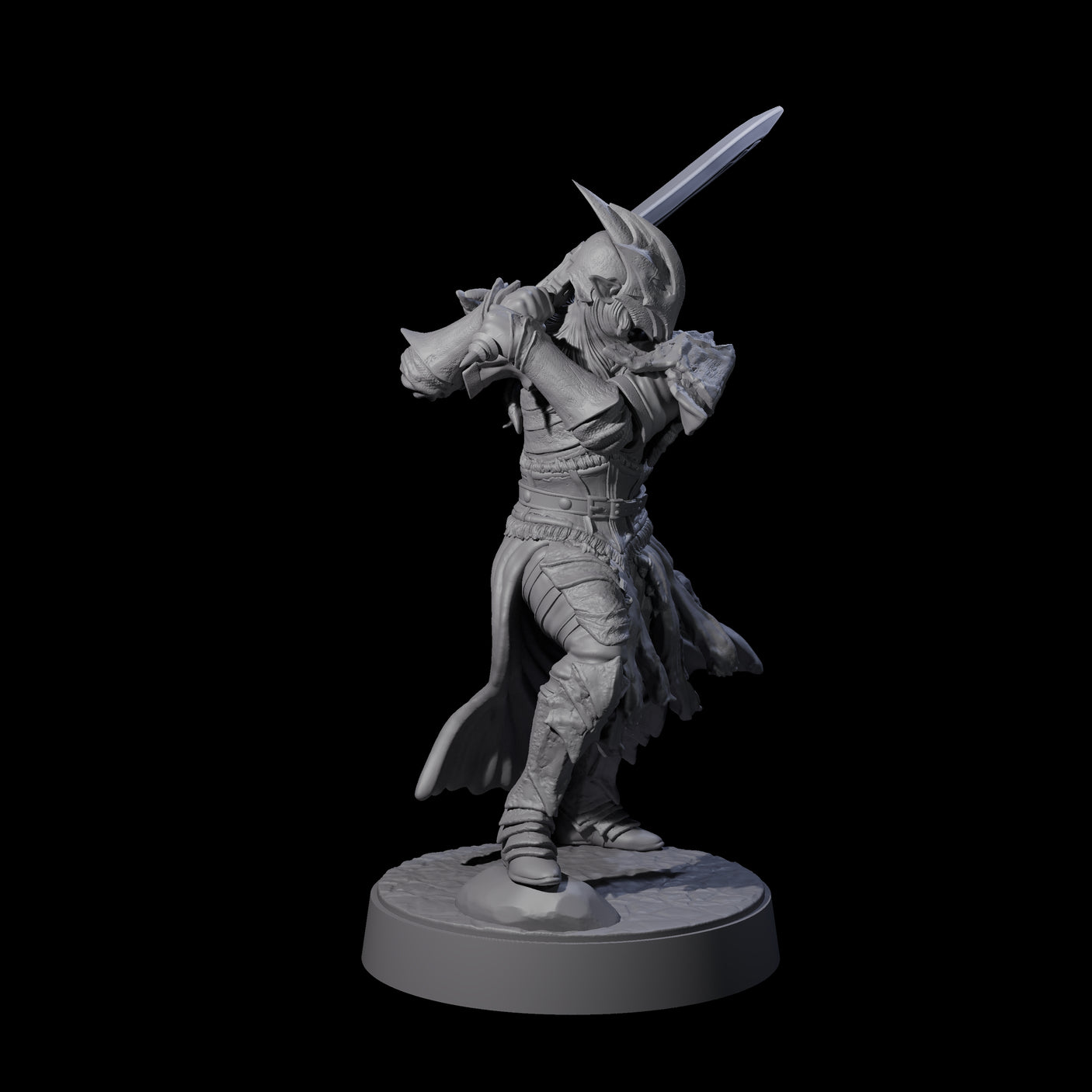 Full Helm Elf Blademaster D Miniature for Dungeons and Dragons, Pathfinder or other TTRPGs
