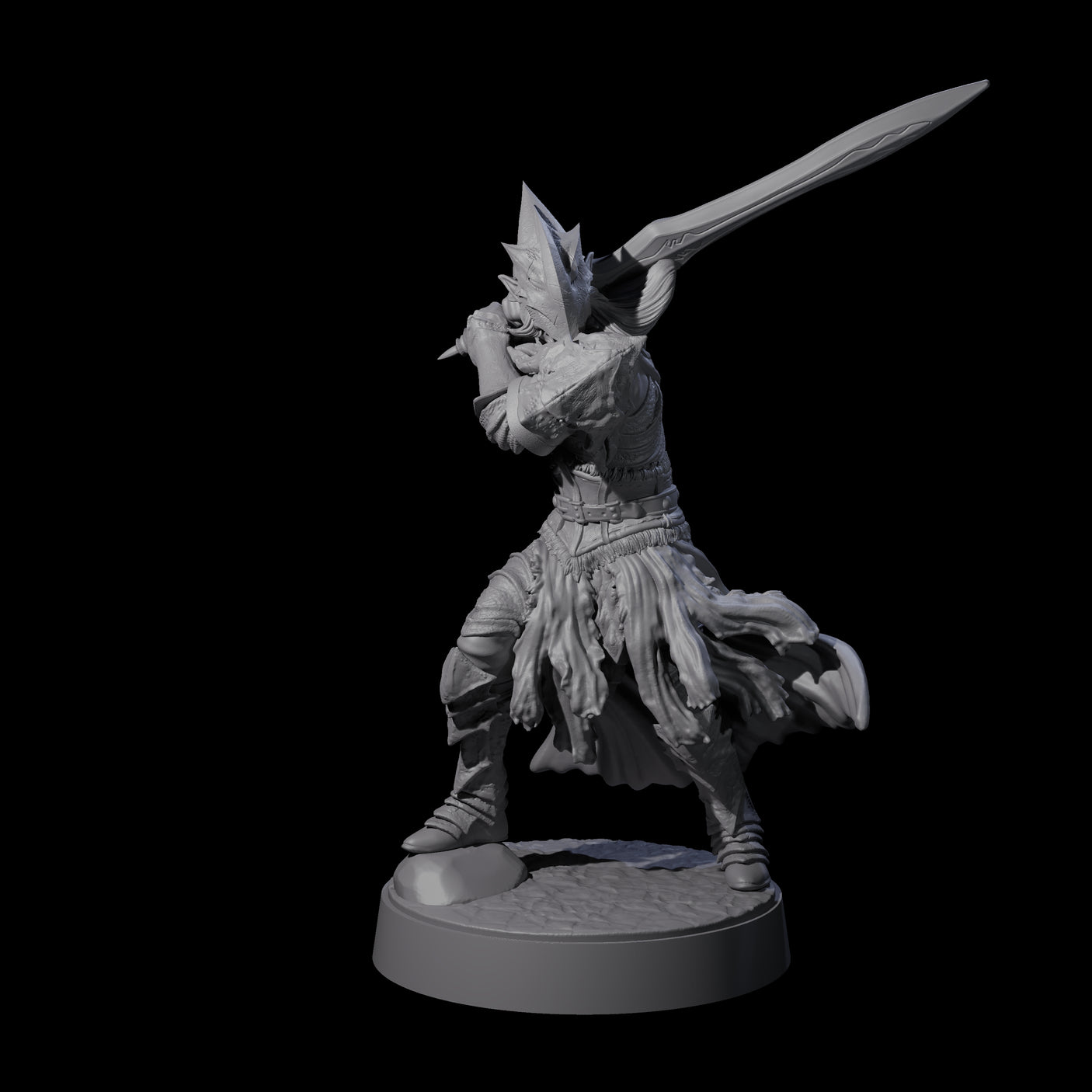 Full Helm Elf Blademaster D Miniature for Dungeons and Dragons, Pathfinder or other TTRPGs