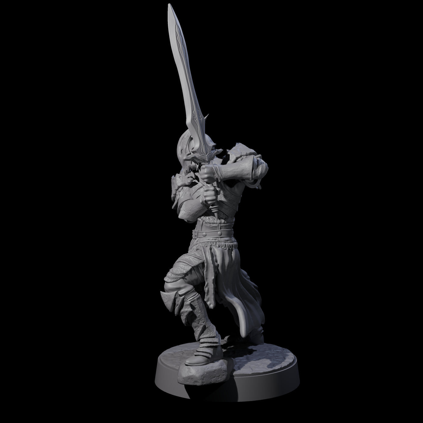 Full Helm Elf Blademaster E Miniature for Dungeons and Dragons, Pathfinder or other TTRPGs