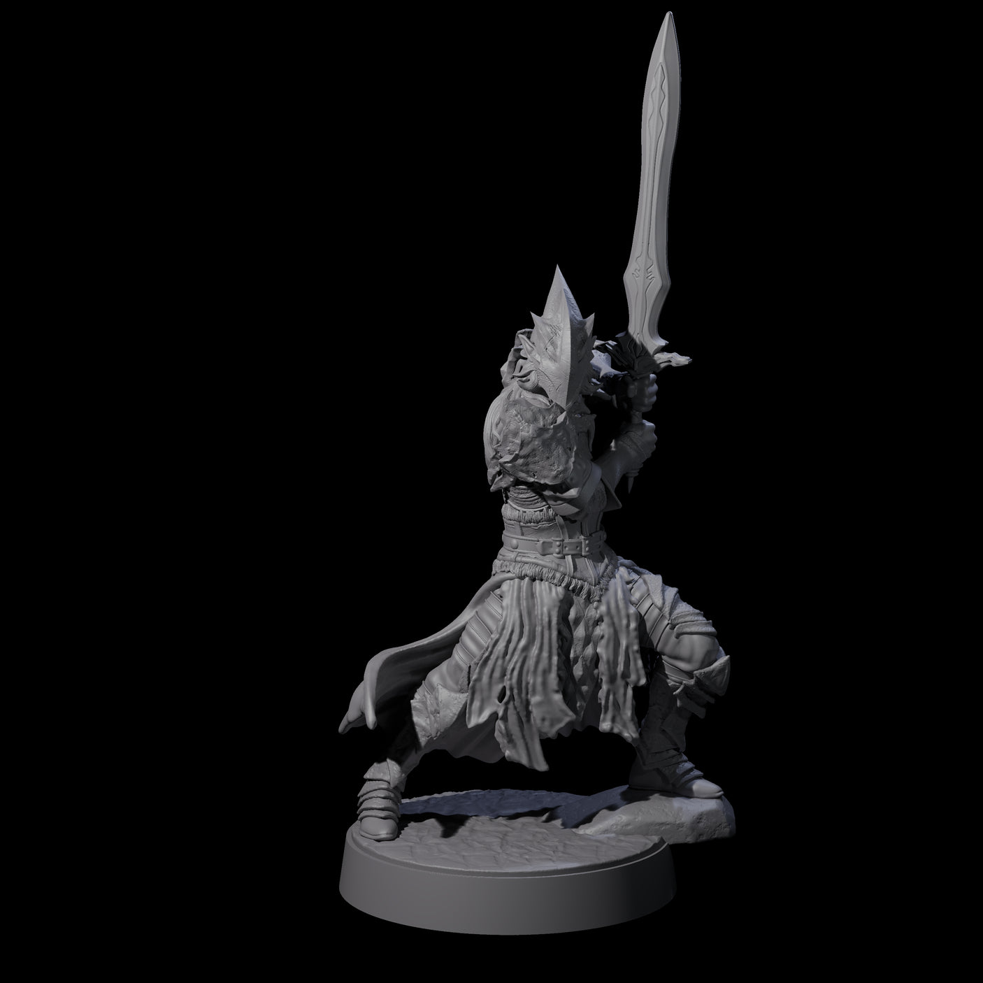 Full Helm Elf Blademaster E Miniature for Dungeons and Dragons, Pathfinder or other TTRPGs