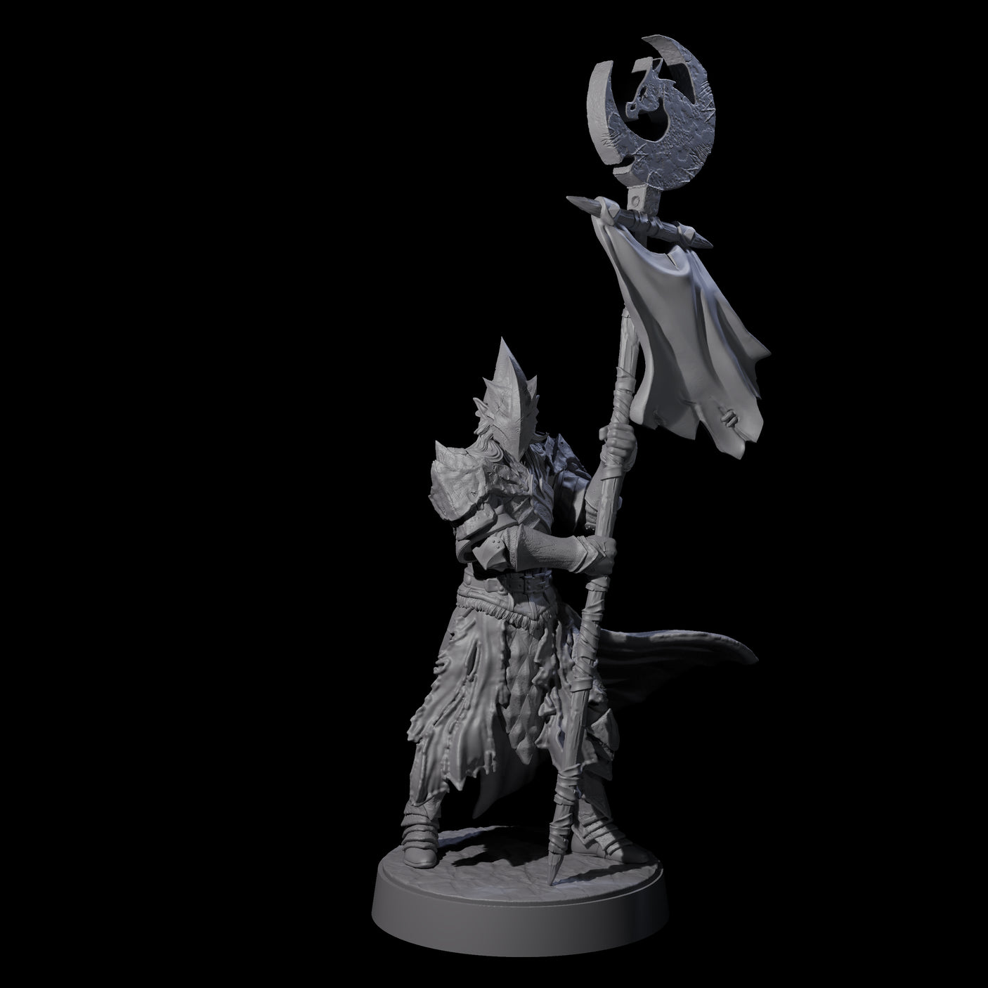 Full Helm Elf Blademaster F Miniature for Dungeons and Dragons, Pathfinder or other TTRPGs