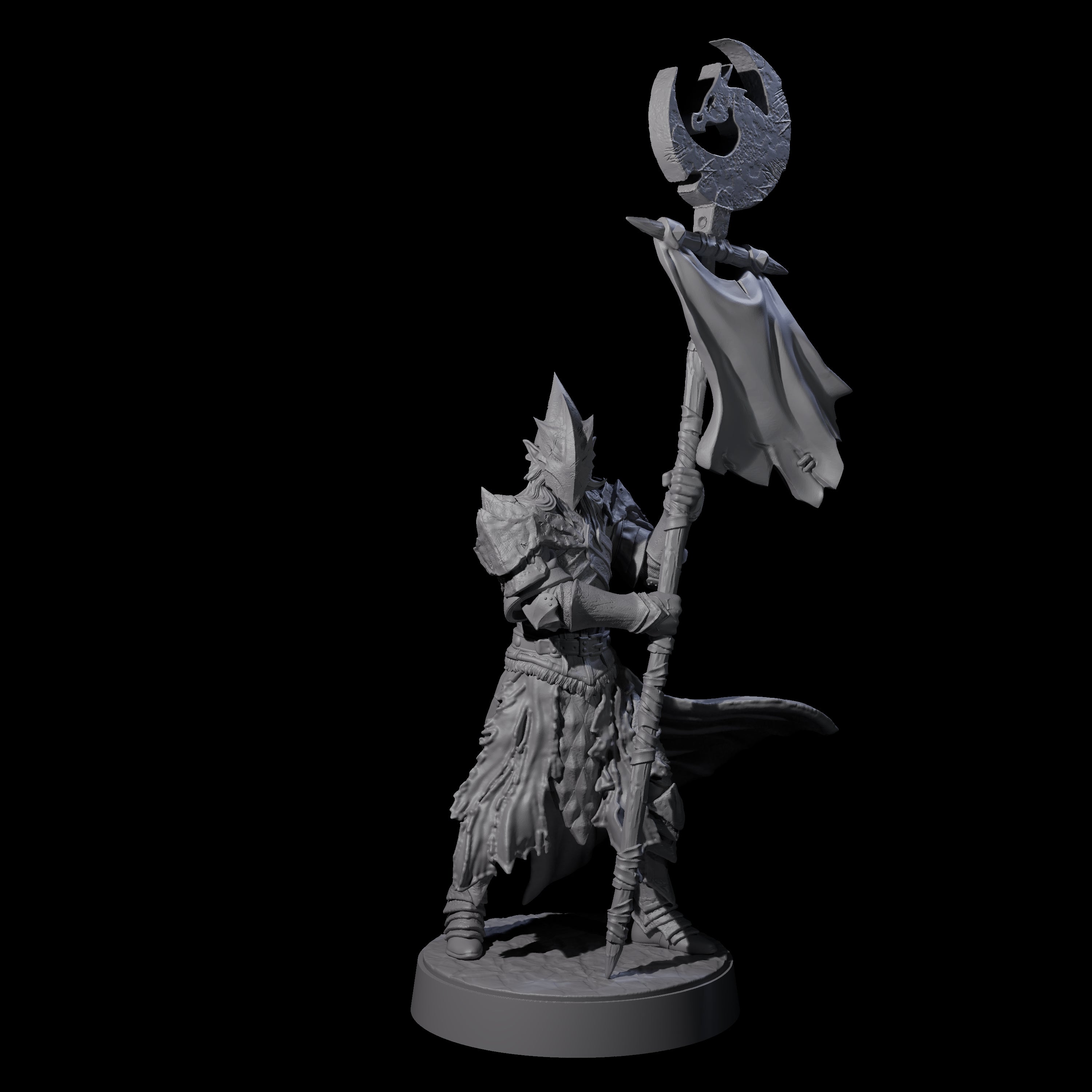 Full Helm Elf Blademaster F Miniature for Dungeons and Dragons, Pathfinder or other TTRPGs