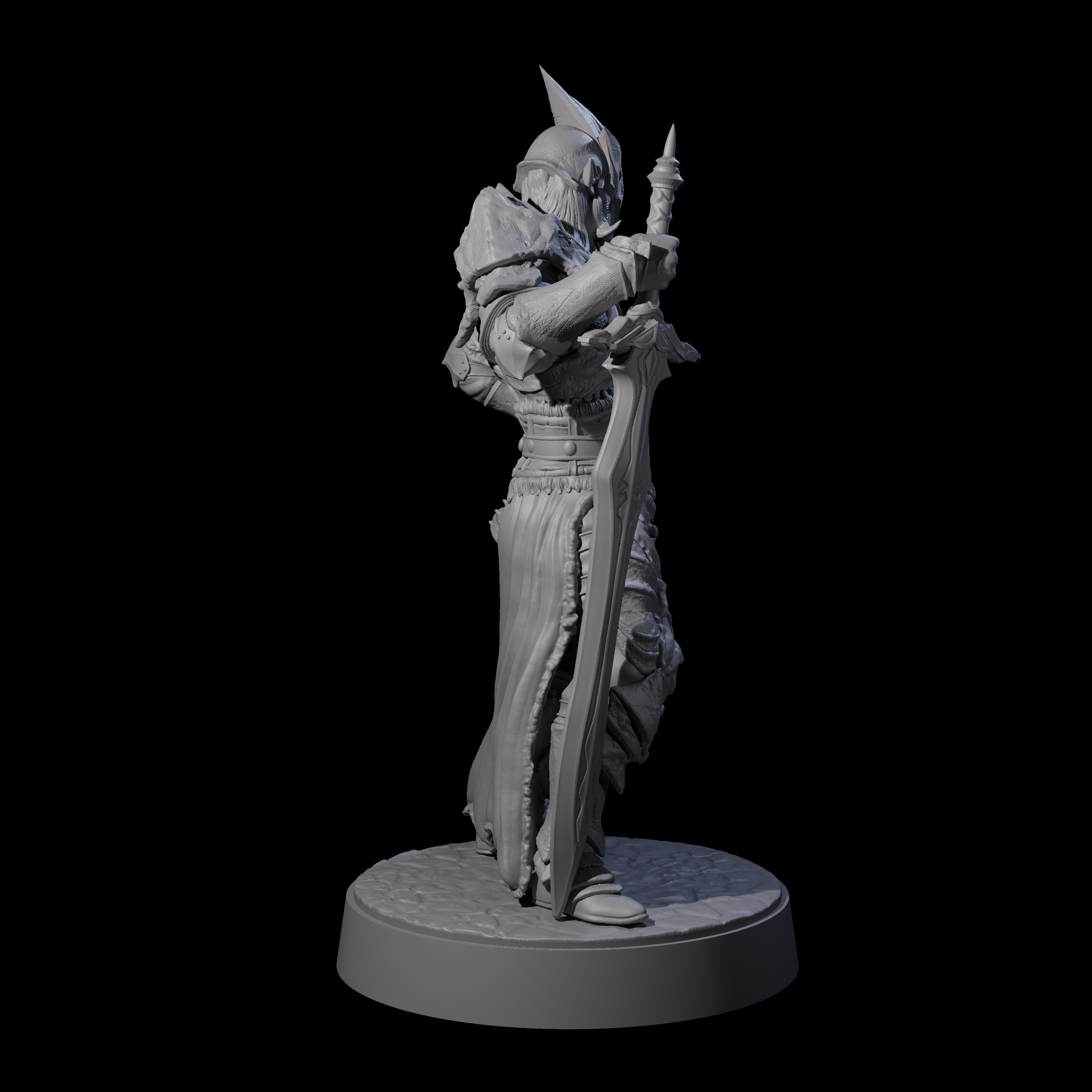 Full Helm Elf Blademaster H Miniature for Dungeons and Dragons, Pathfinder or other TTRPGs