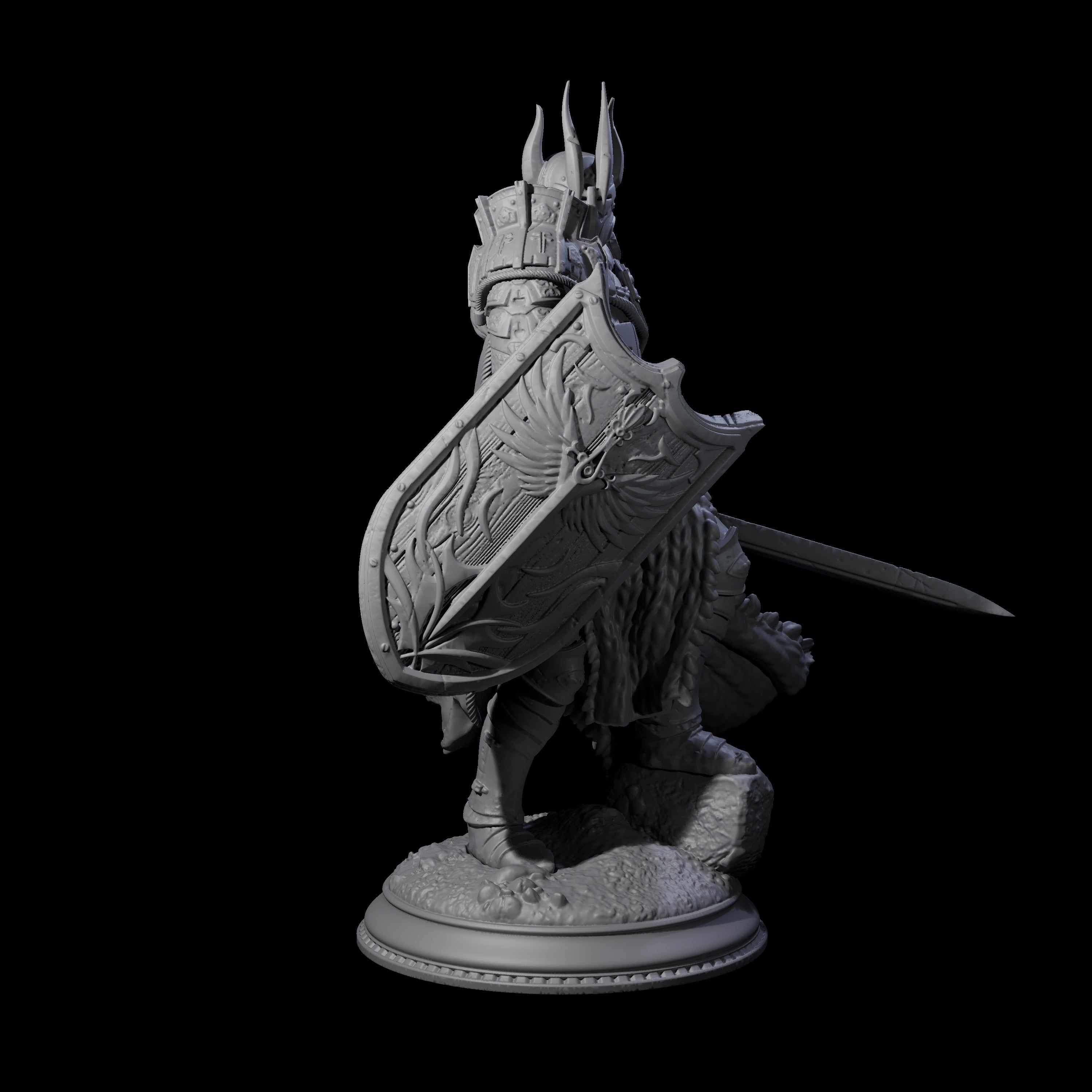 Fully Armoured Black Knight Miniature for Dungeons and Dragons, Pathfinder or other TTRPGs