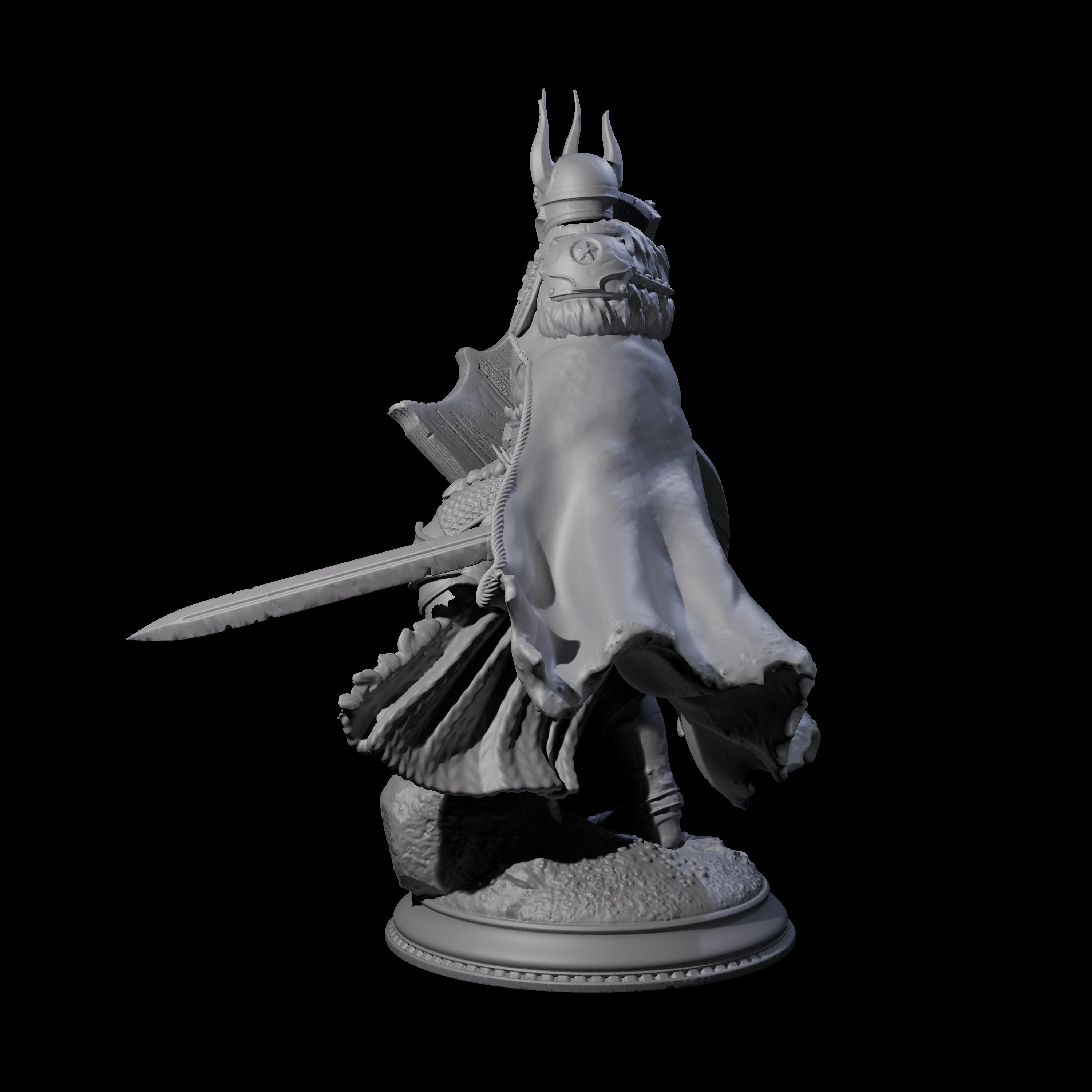 Fully Armoured Black Knight Miniature for Dungeons and Dragons, Pathfinder or other TTRPGs