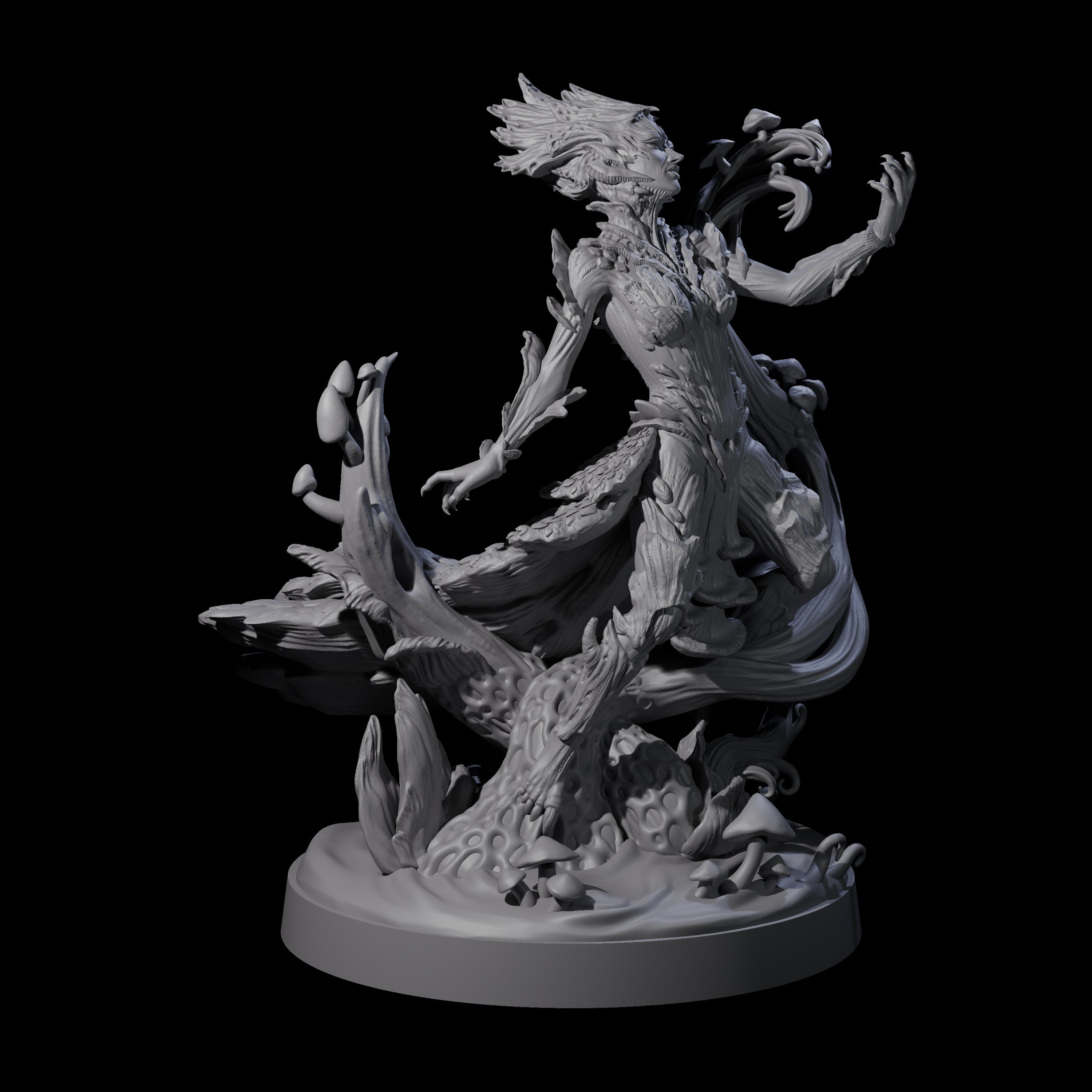 Fungal Dryad Miniature for Dungeons and Dragons, Pathfinder or other TTRPGs