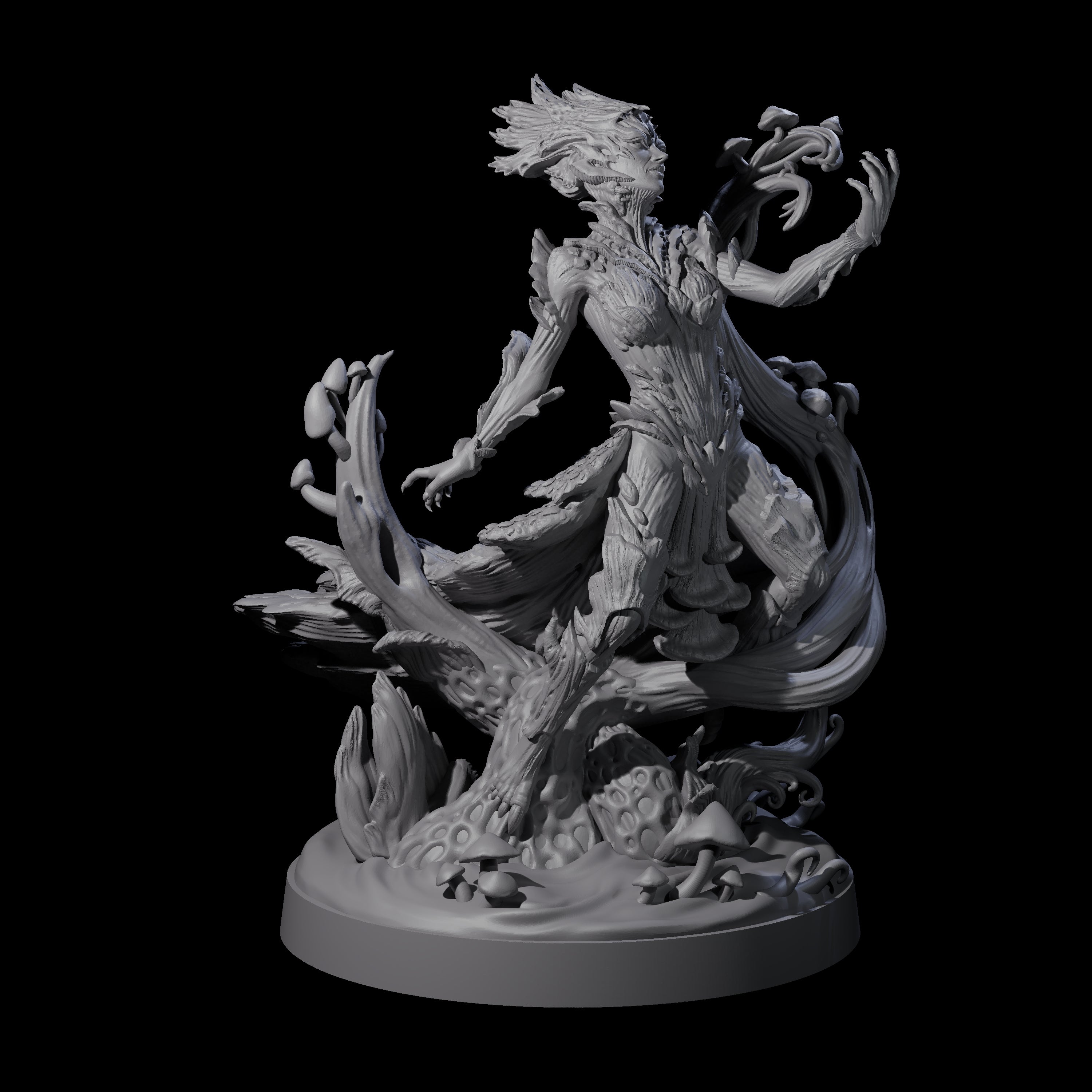 Fungal Dryad Miniature for Dungeons and Dragons, Pathfinder or other TTRPGs