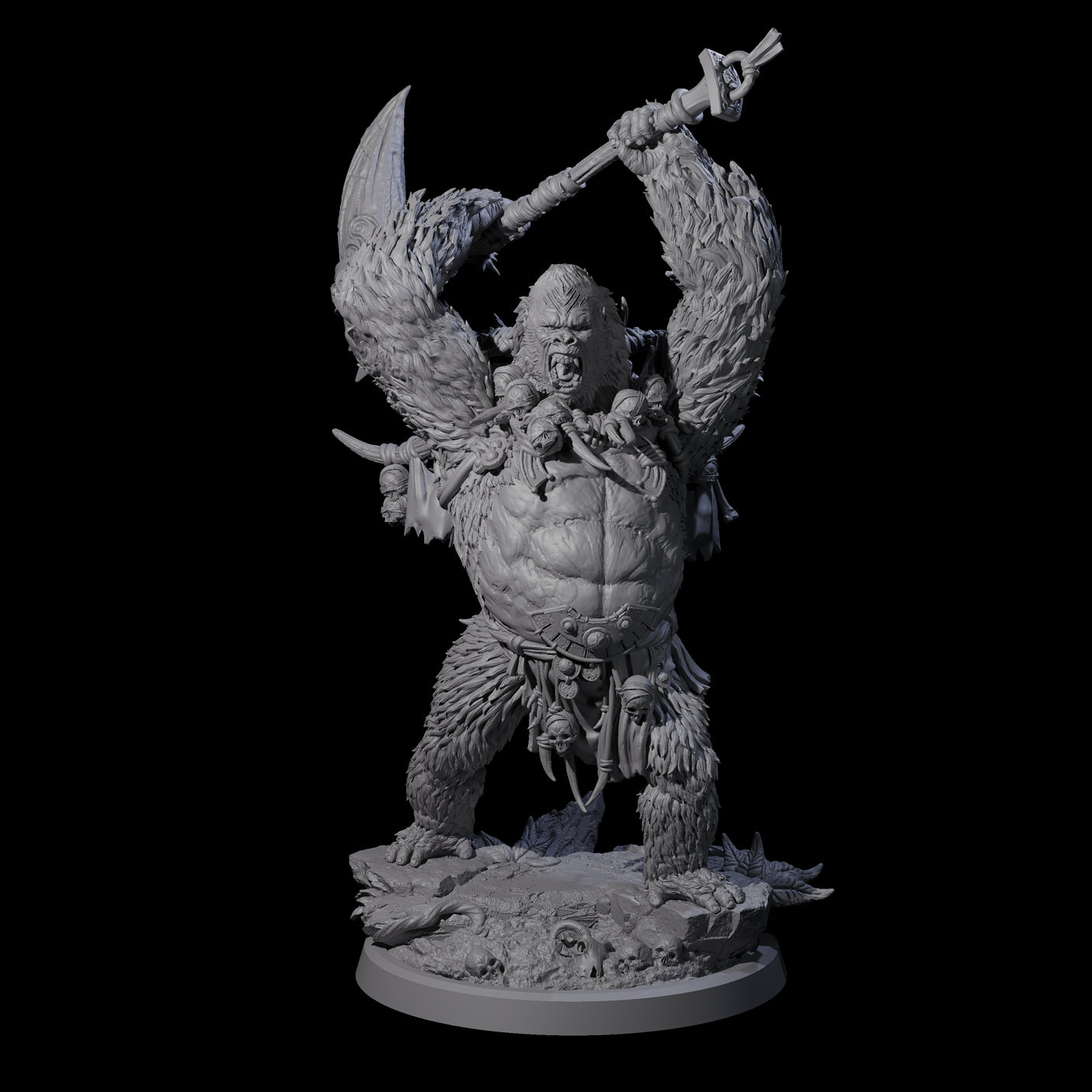 Furious Giant Ape A Miniature for Dungeons and Dragons, Pathfinder or other TTRPGs