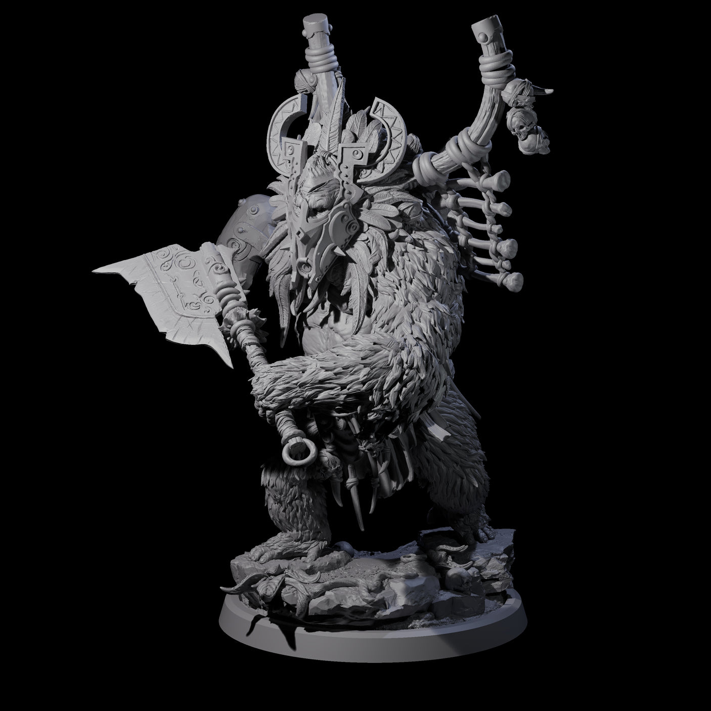 Furious Giant Ape C Miniature for Dungeons and Dragons, Pathfinder or other TTRPGs