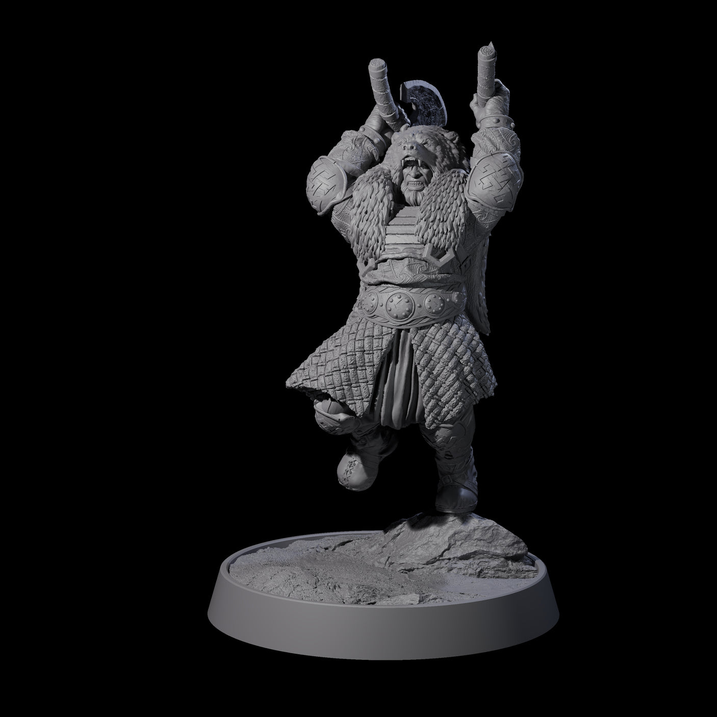 Furious Viking Berserker F Miniature for Dungeons and Dragons, Pathfinder or other TTRPGs