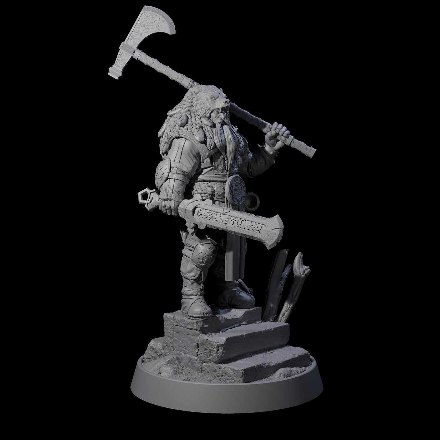 Furious Viking Berserker G Miniature for Dungeons and Dragons, Pathfinder or other TTRPGs