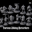 Furious Viking Berserkers Miniature for Dungeons and Dragons, Pathfinder or other TTRPGs
