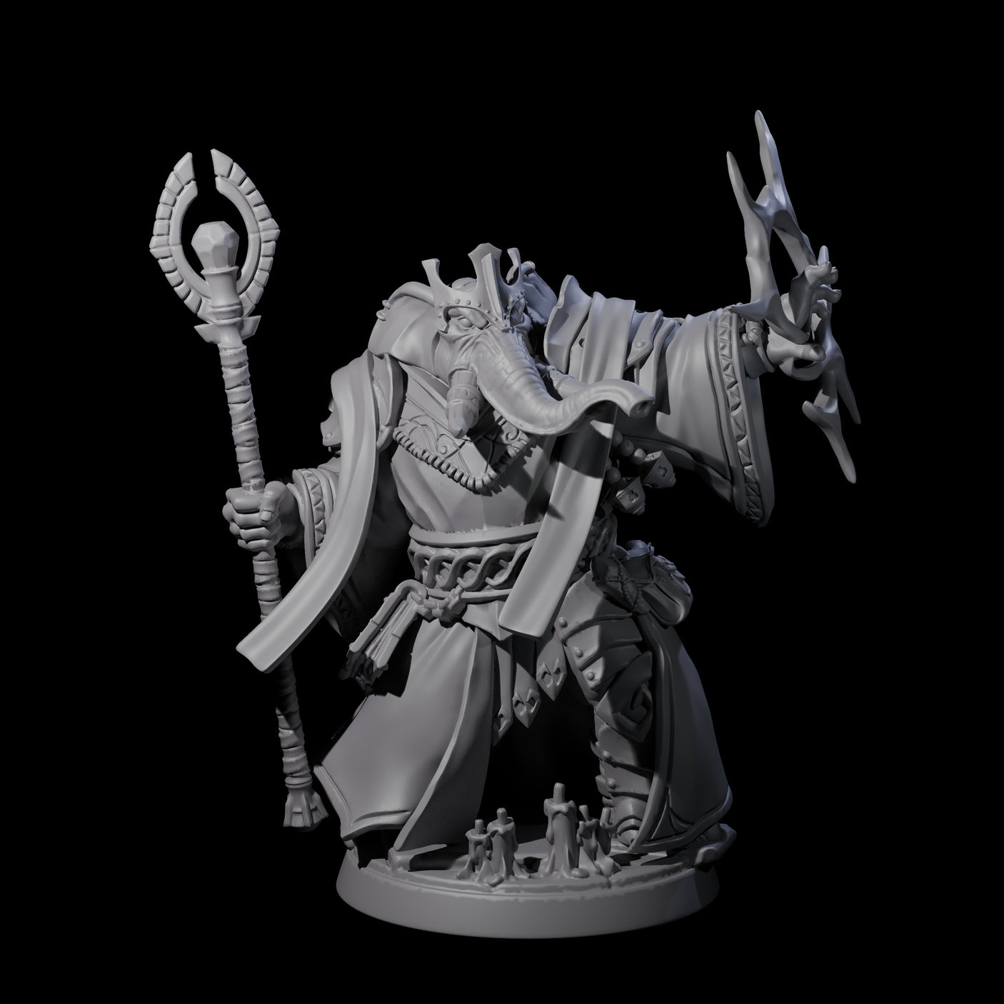 Galant Loxodon Cleric Miniature for Dungeons and Dragons, Pathfinder or other TTRPGs