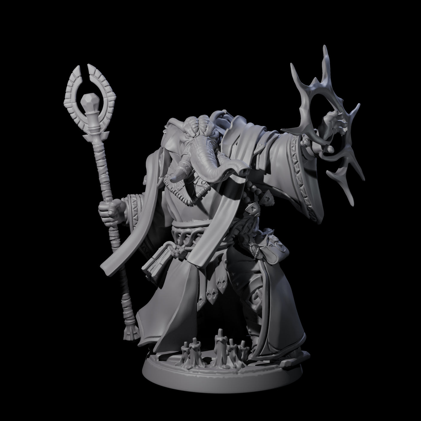 Galant Loxodon Cleric Miniature for Dungeons and Dragons, Pathfinder or other TTRPGs