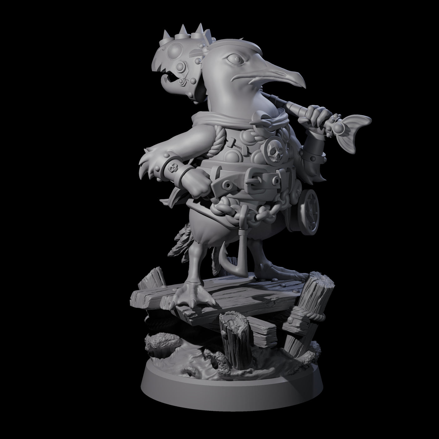 Galant Seagull Kenku Miniature for Dungeons and Dragons, Pathfinder or other TTRPGs