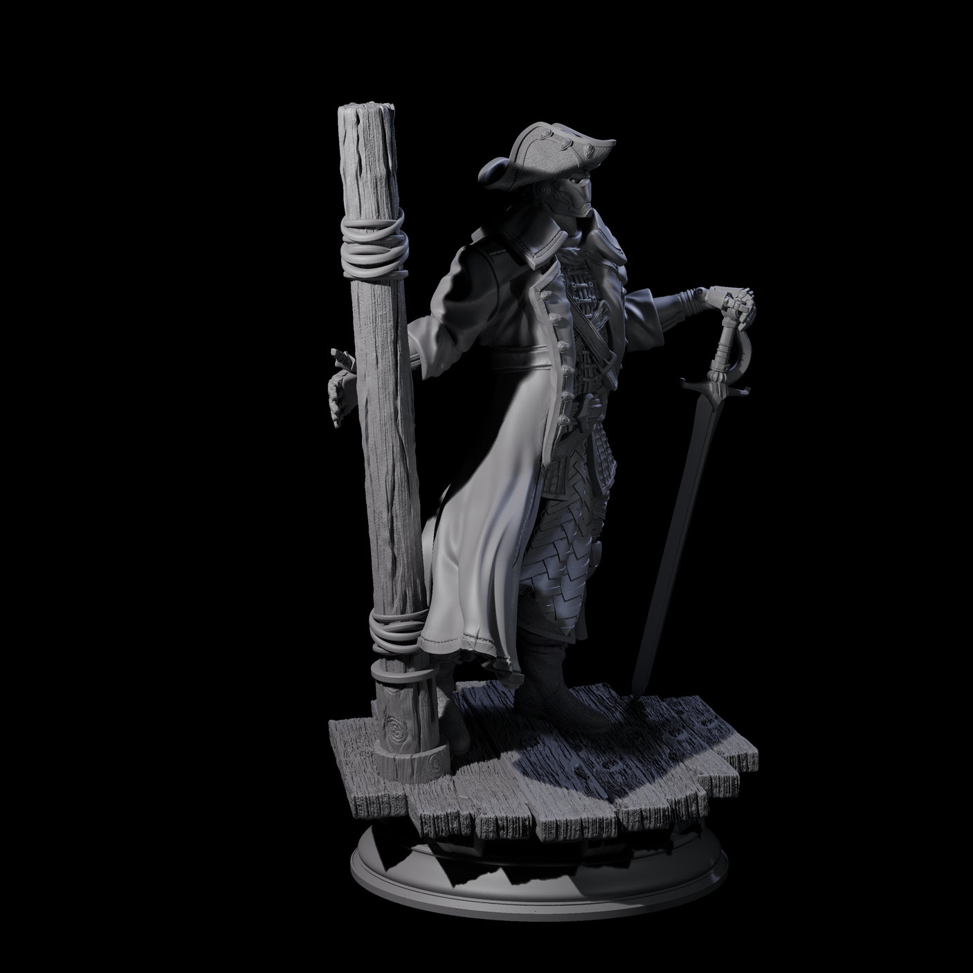 Galant Warforged Pirate Miniature for Dungeons and Dragons, Pathfinder or other TTRPGs