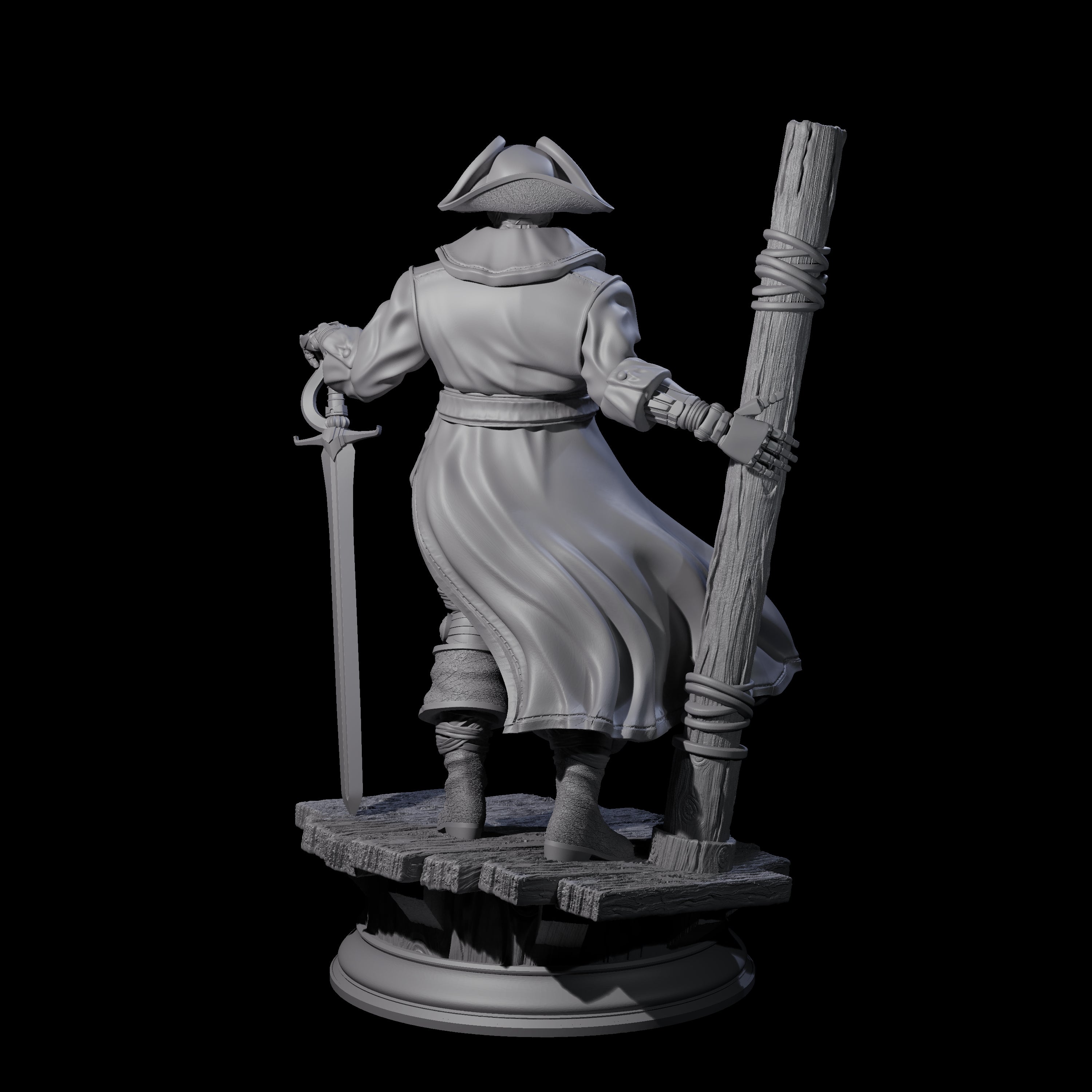 Galant Warforged Pirate Miniature for Dungeons and Dragons, Pathfinder or other TTRPGs