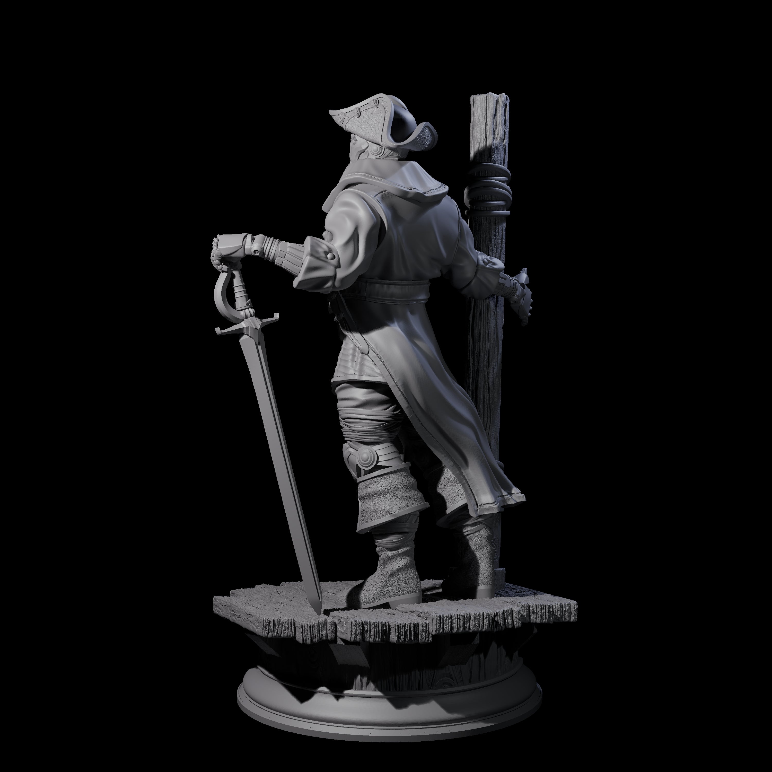 Galant Warforged Pirate Miniature for Dungeons and Dragons, Pathfinder or other TTRPGs