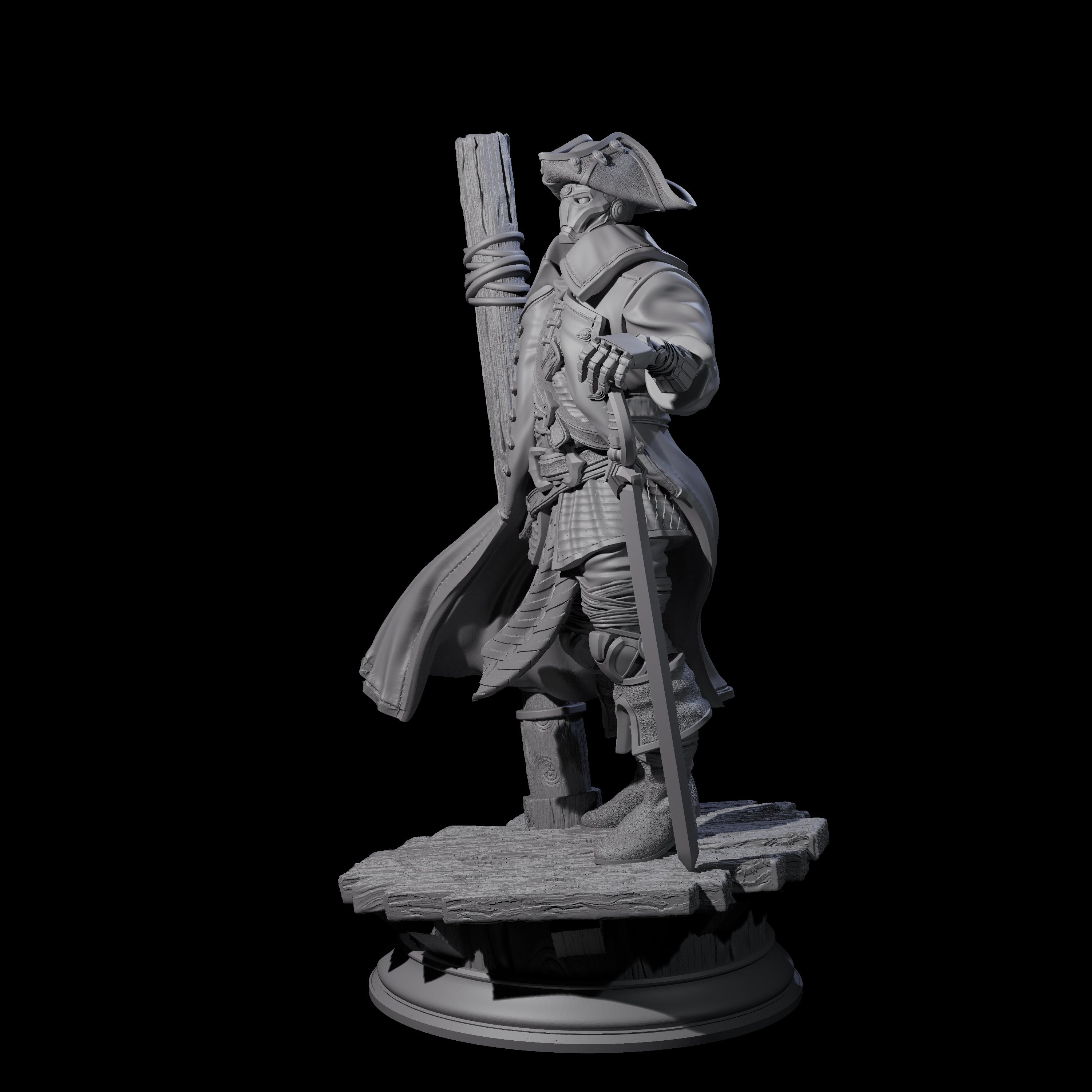 Galant Warforged Pirate Miniature for Dungeons and Dragons, Pathfinder or other TTRPGs