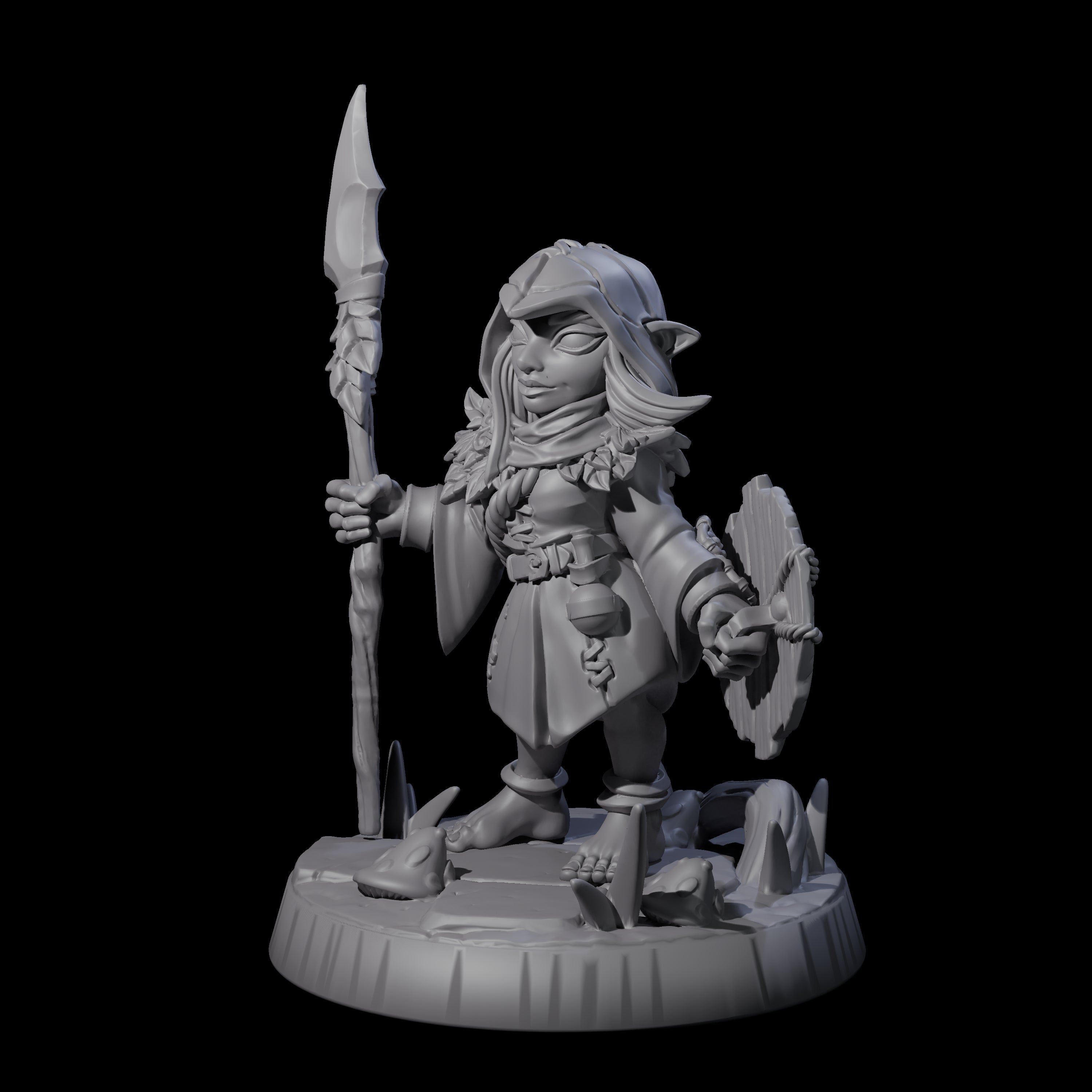 Galavanting Forest Halfling E Miniature for Dungeons and Dragons, Pathfinder or other TTRPGs