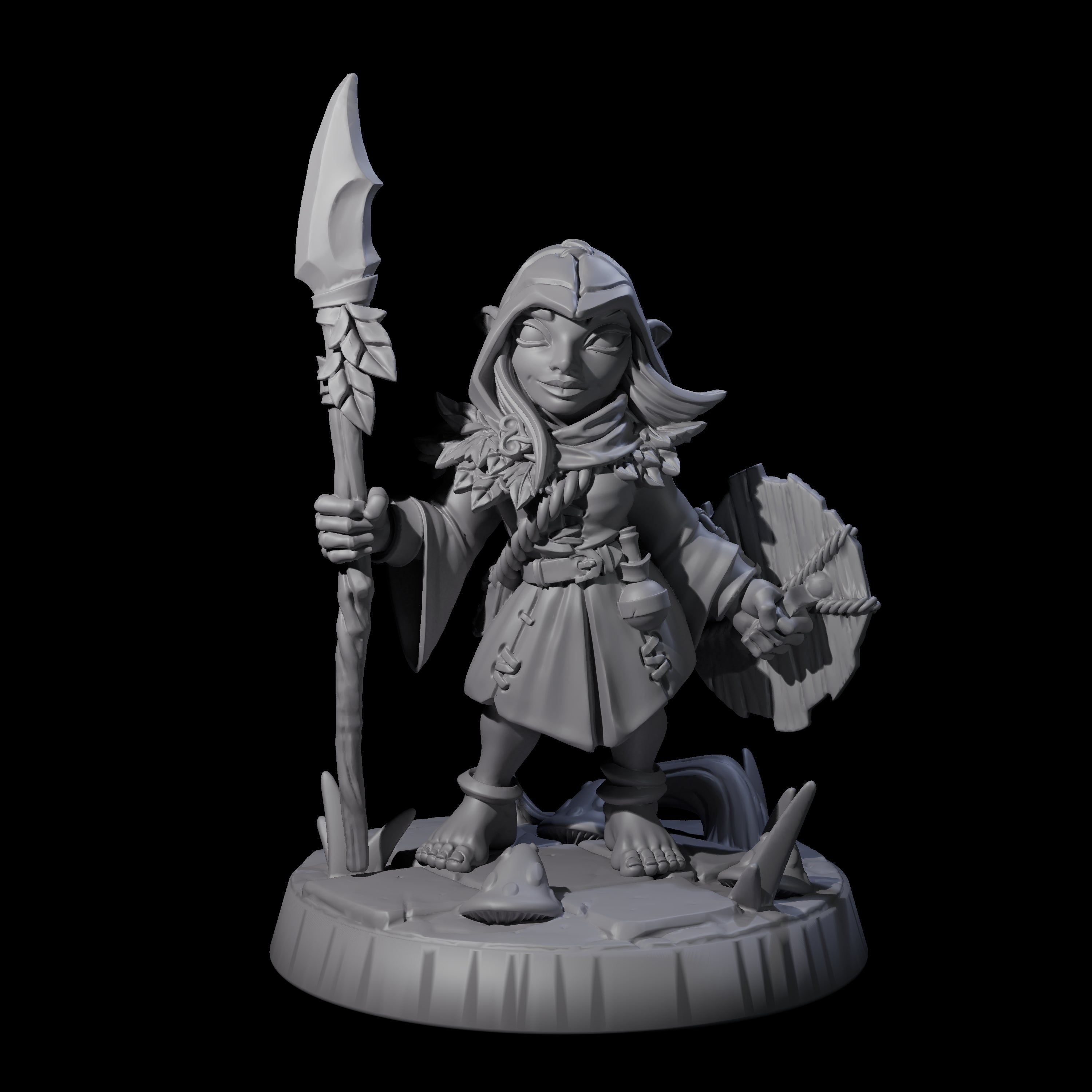 Galavanting Forest Halfling E Miniature for Dungeons and Dragons, Pathfinder or other TTRPGs