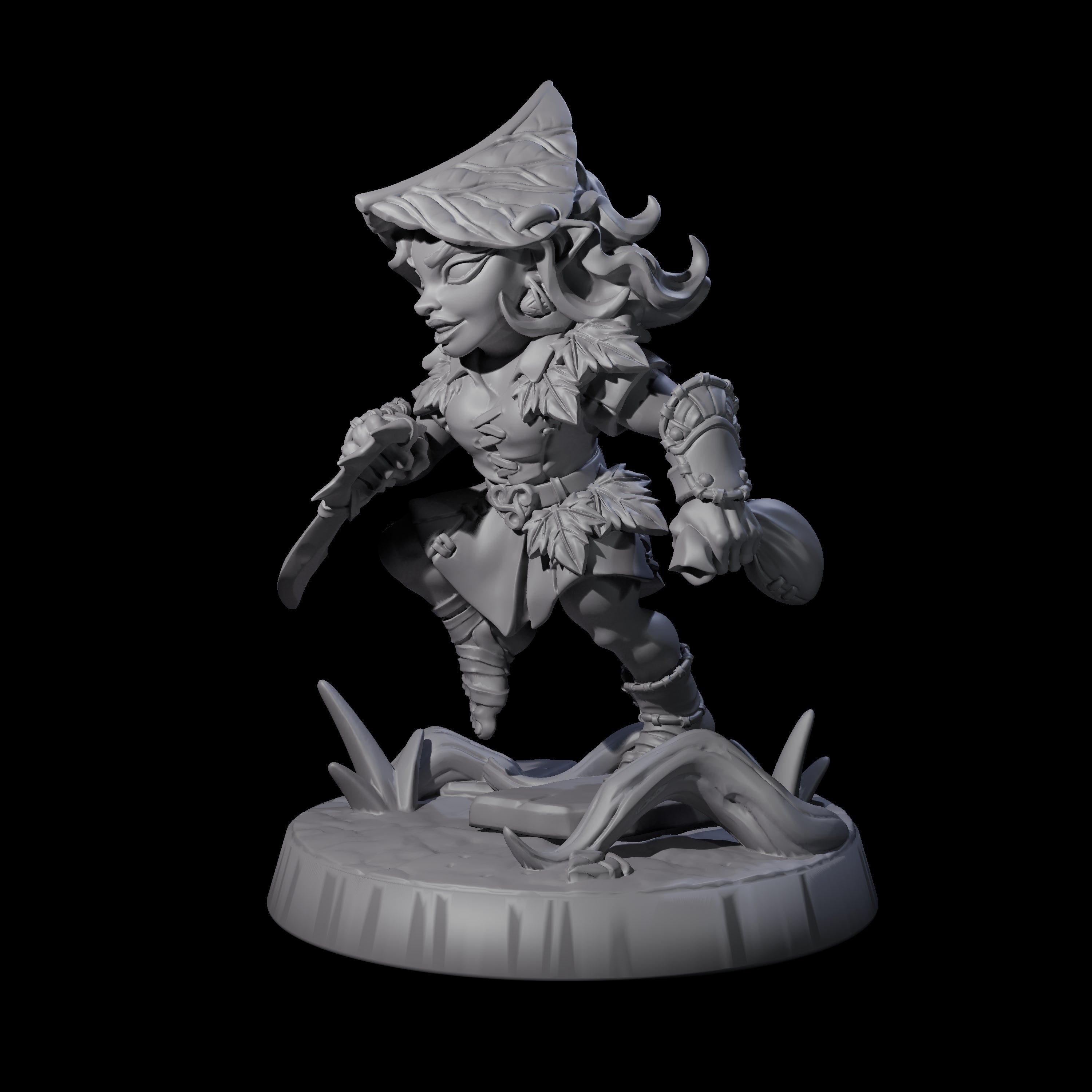 Galavanting Forest Halfling F Miniature for Dungeons and Dragons, Pathfinder or other TTRPGs