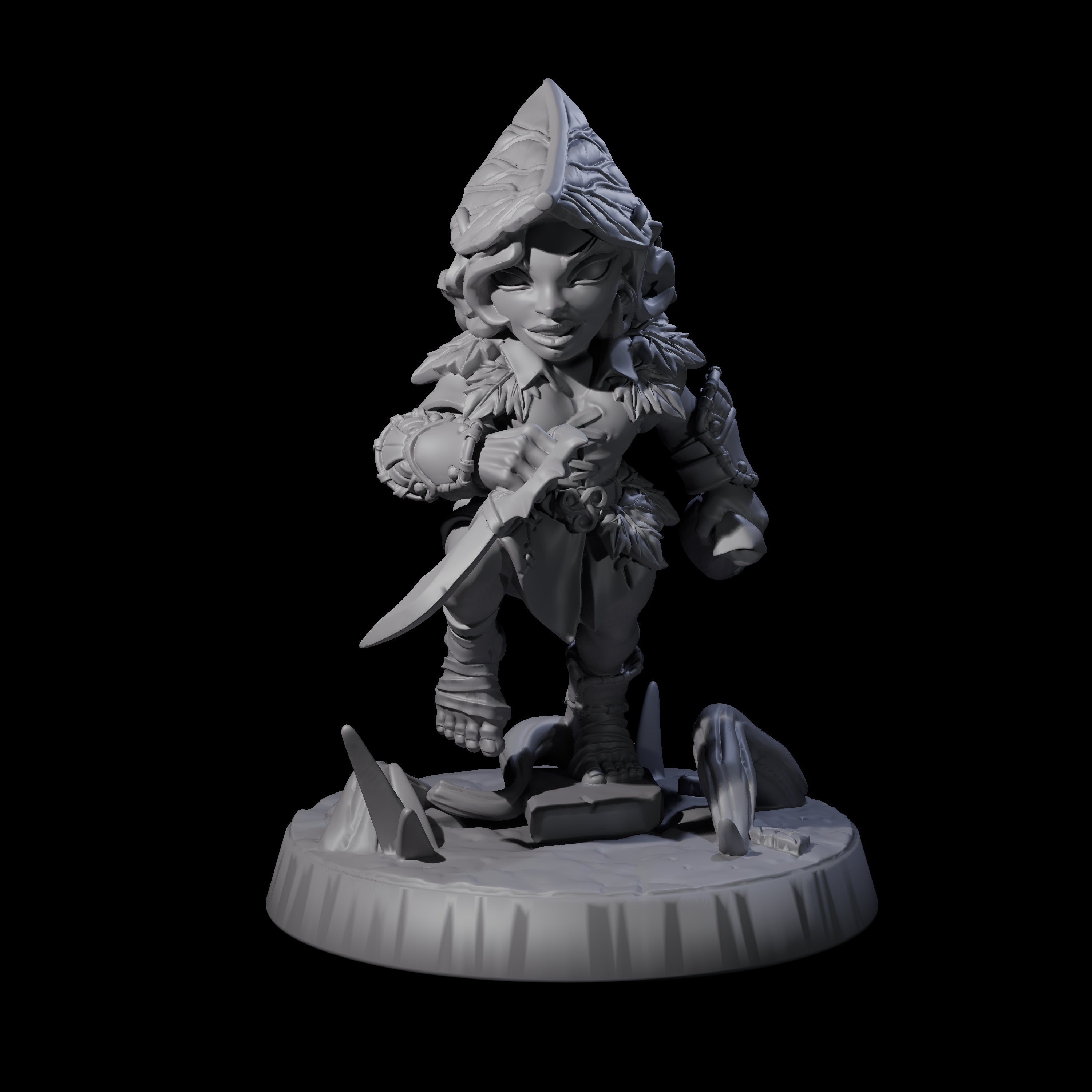 Galavanting Forest Halfling F Miniature for Dungeons and Dragons, Pathfinder or other TTRPGs