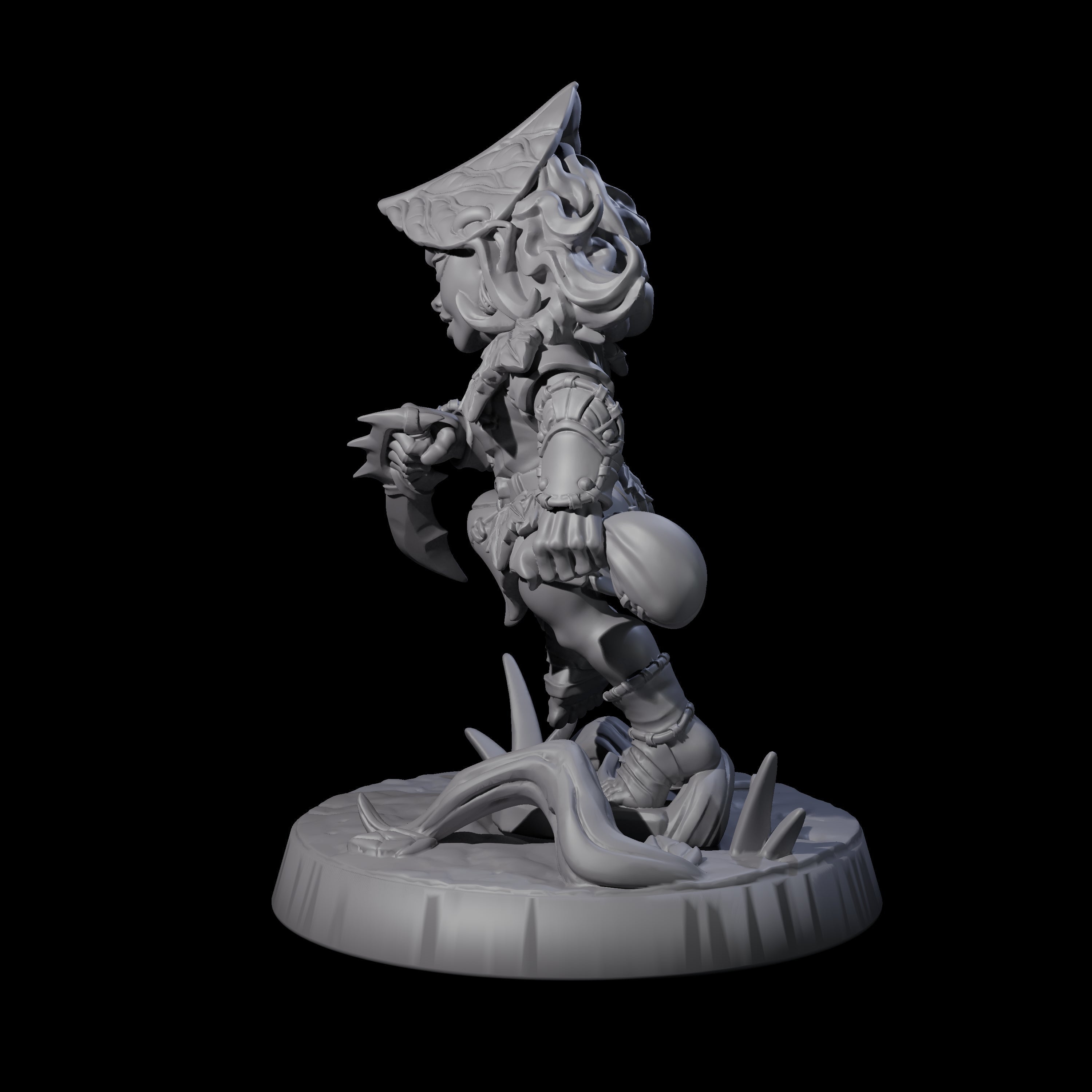 Galavanting Forest Halfling F Miniature for Dungeons and Dragons, Pathfinder or other TTRPGs